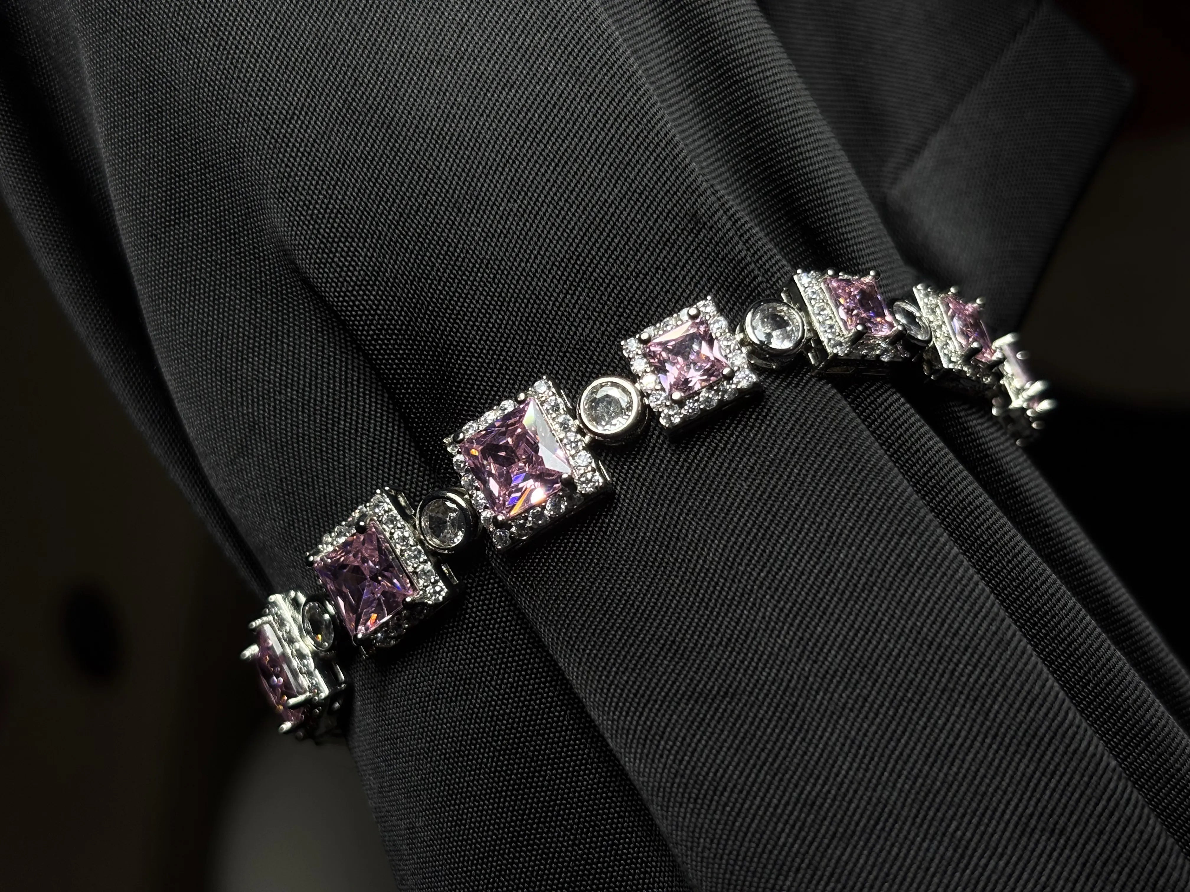 Pink Sapphire Hex Bracelet