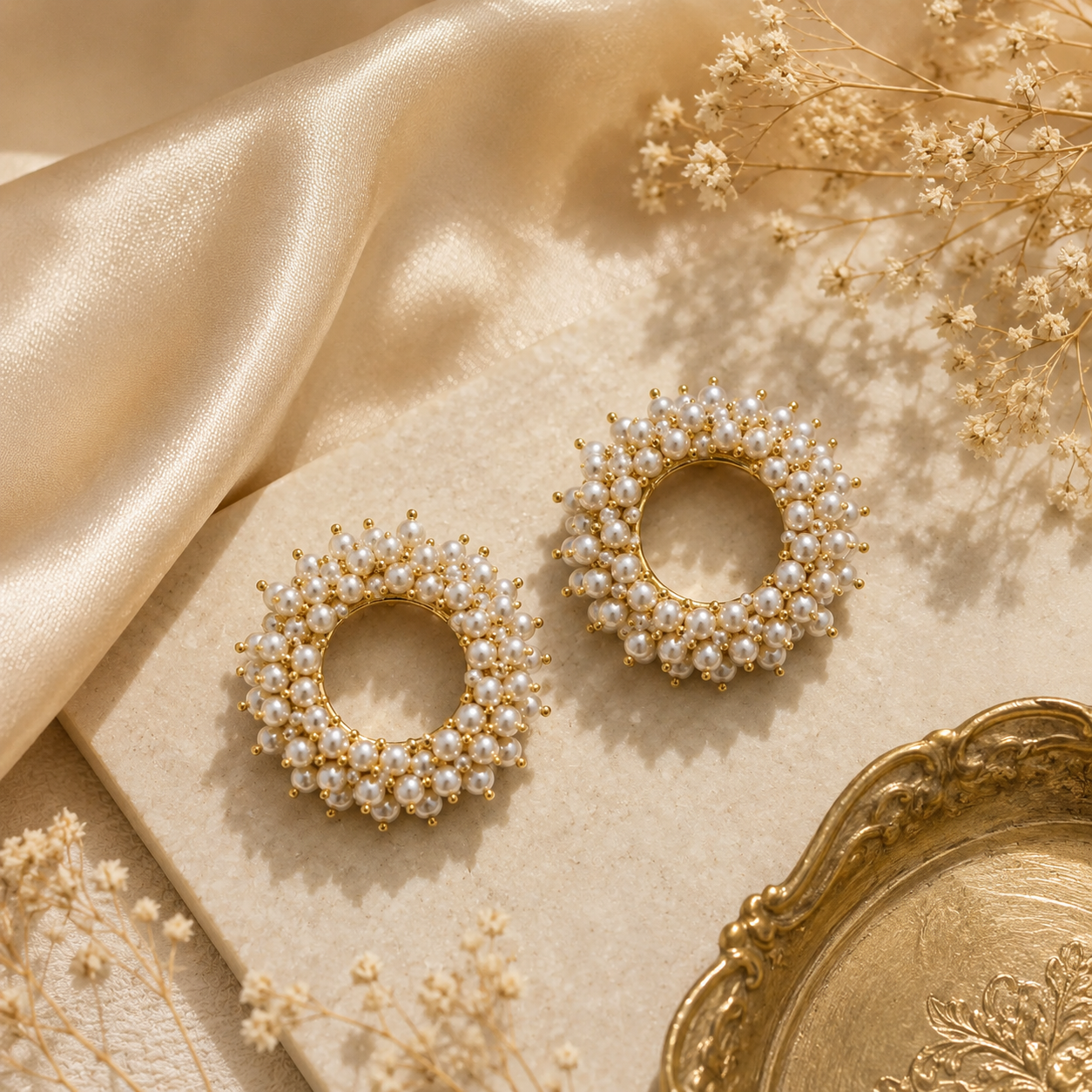 Noor Pearl Halo Earrings