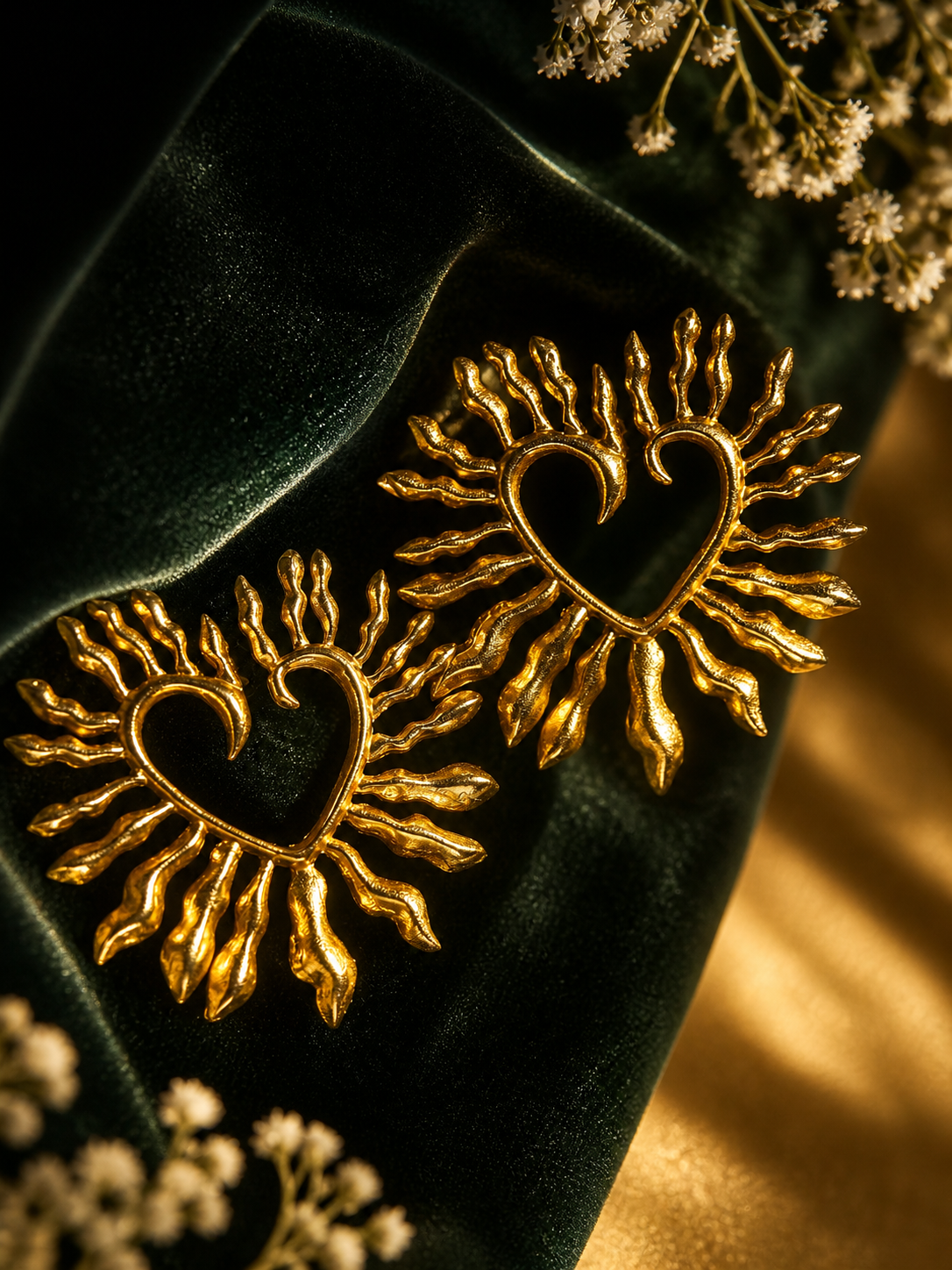 Midas fiery heart Statement Earrings