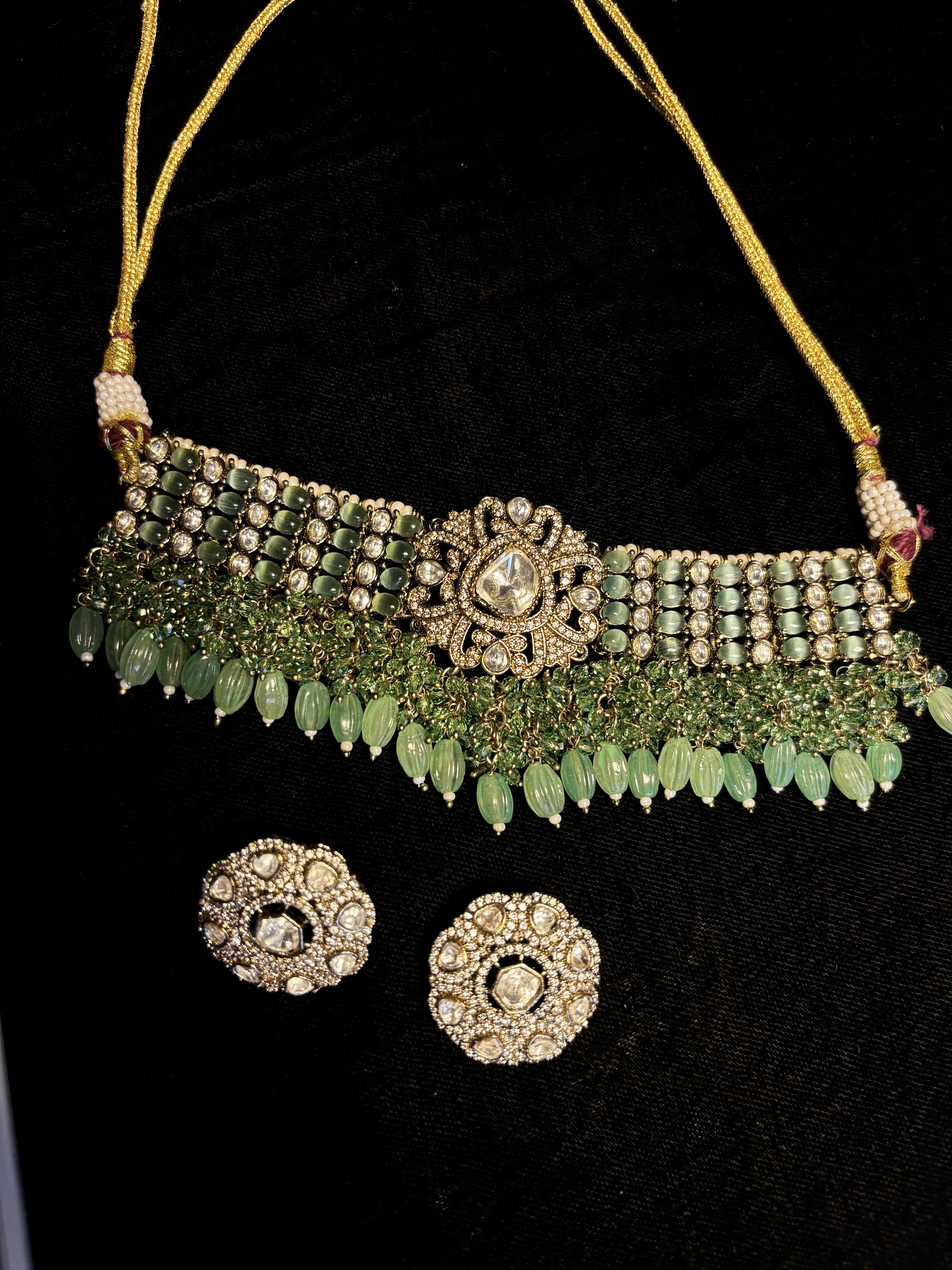 Ziya Green Choker with Mint Hydrobeads