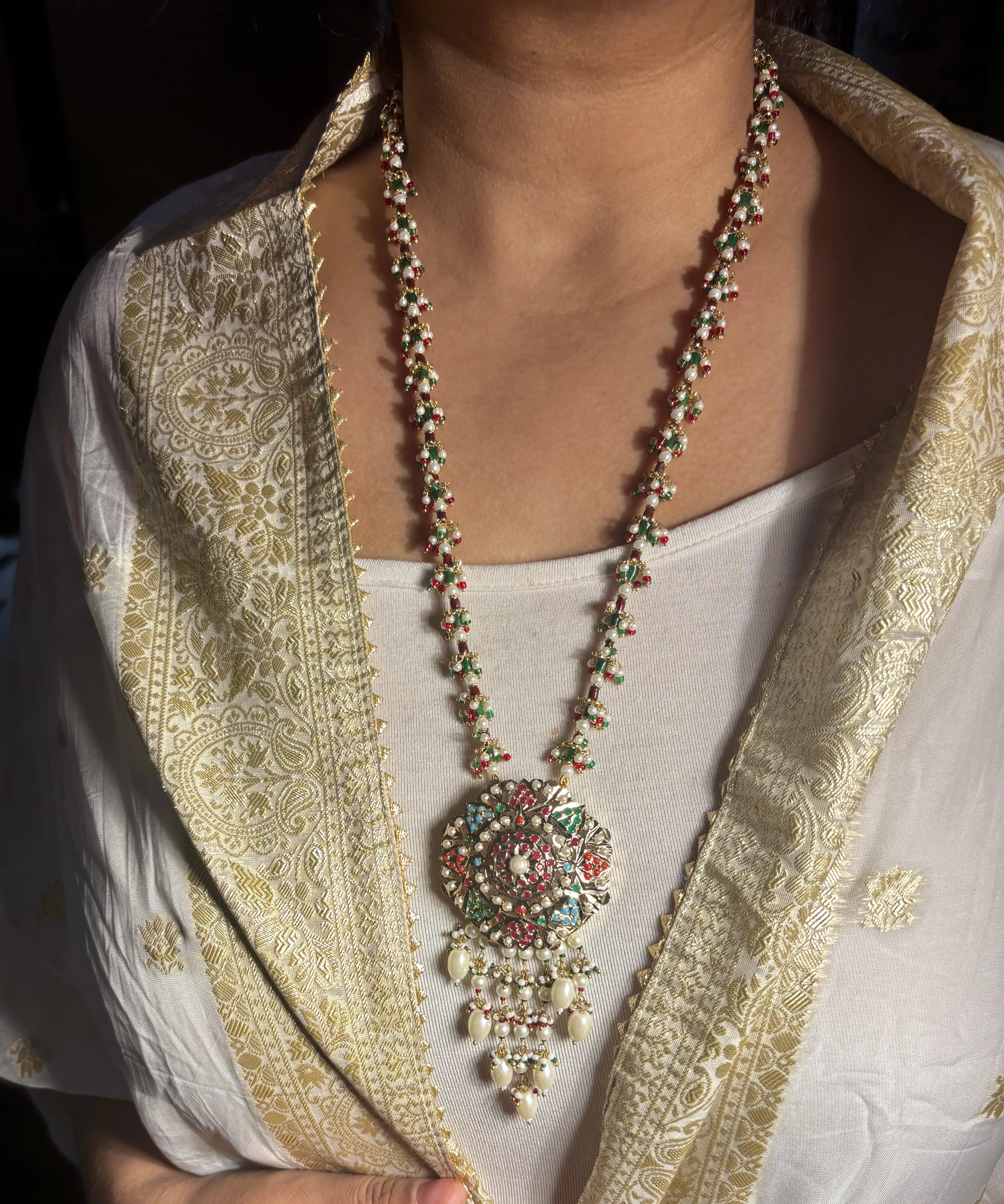 Ratnam Jadau Multicolor Pendant