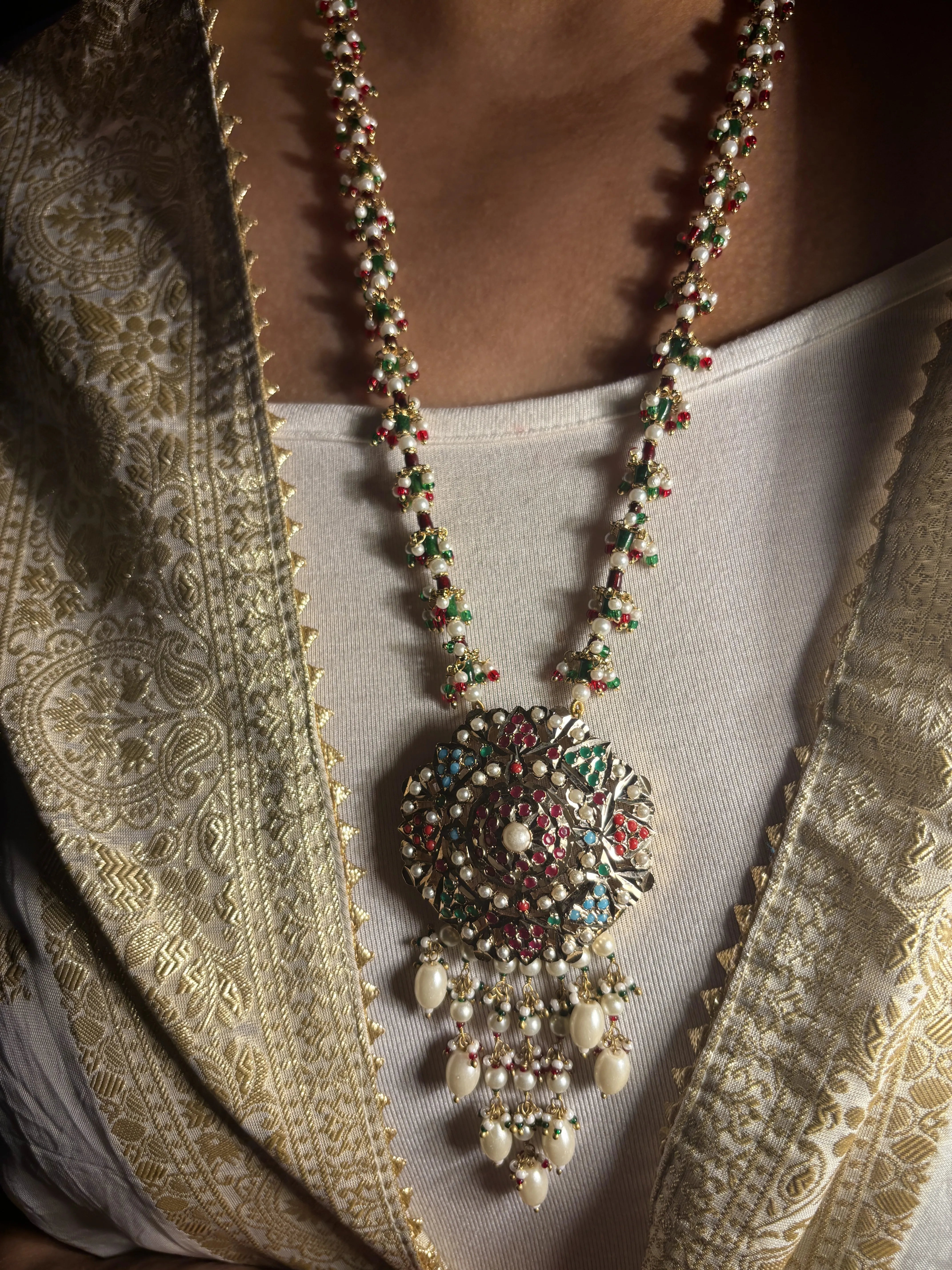 Ratnam Jadau Multicolor Pendant