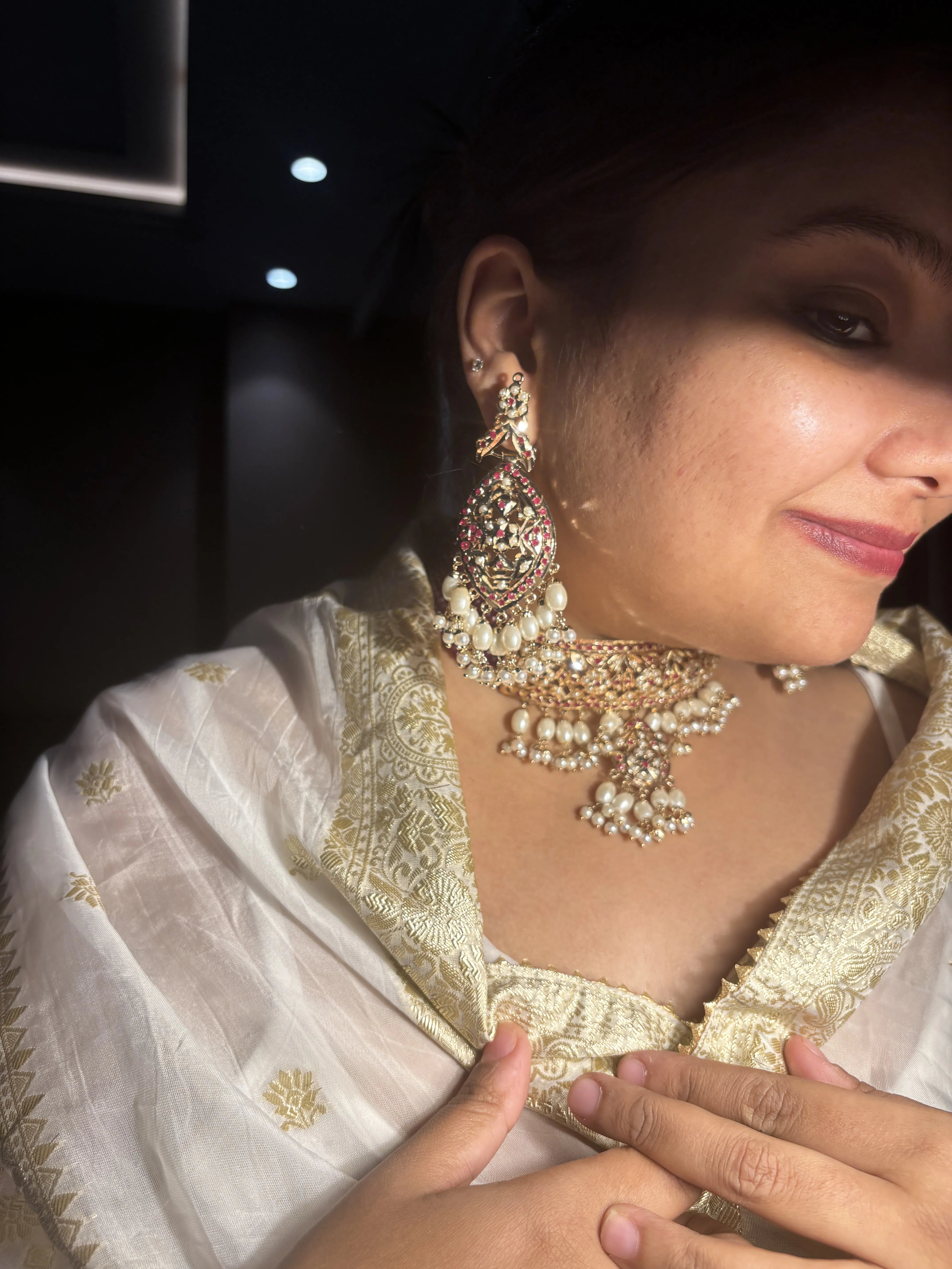 Manikya Jadau Red Choker