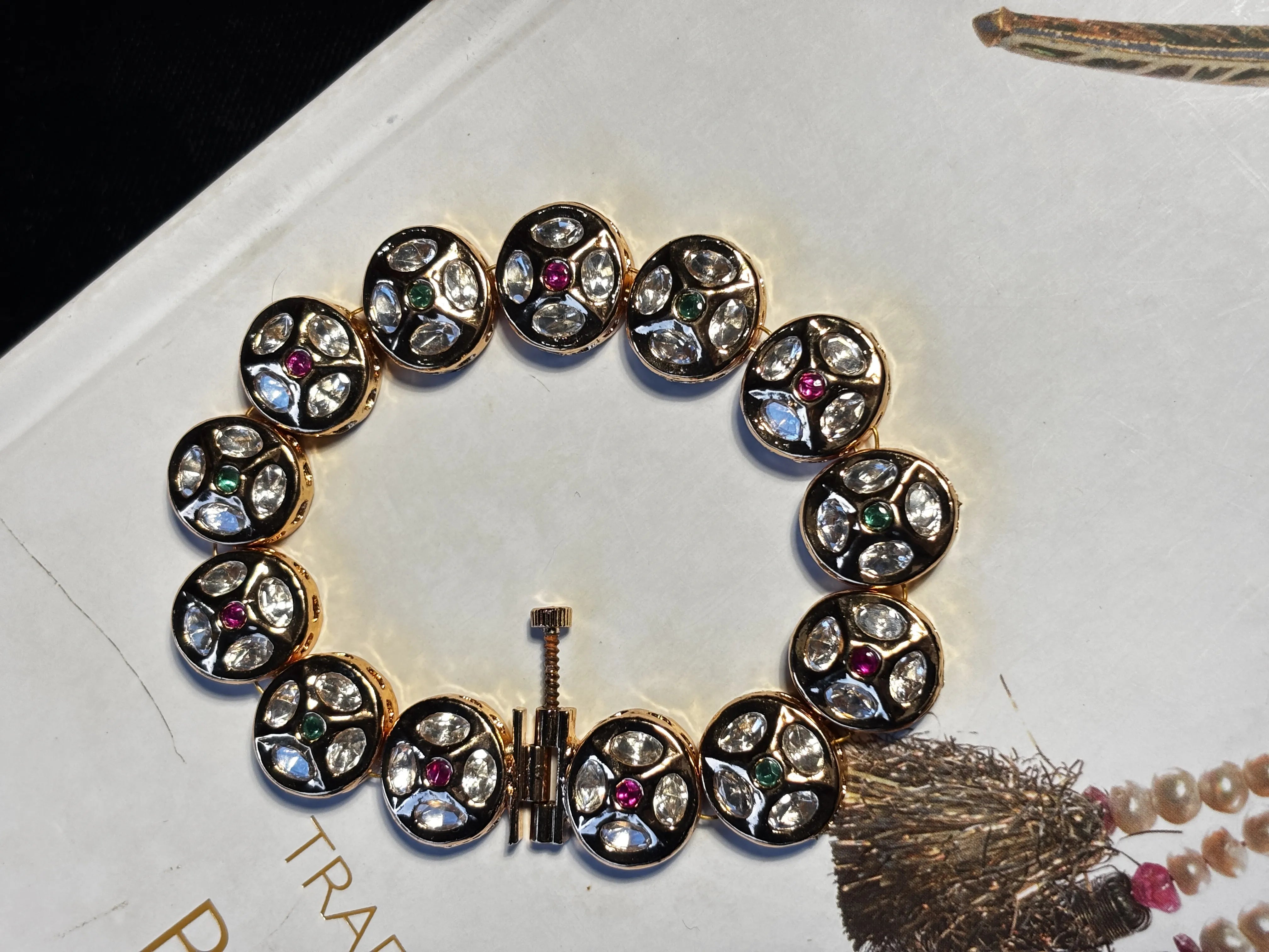 Saanjh Kundan Bracelet Set