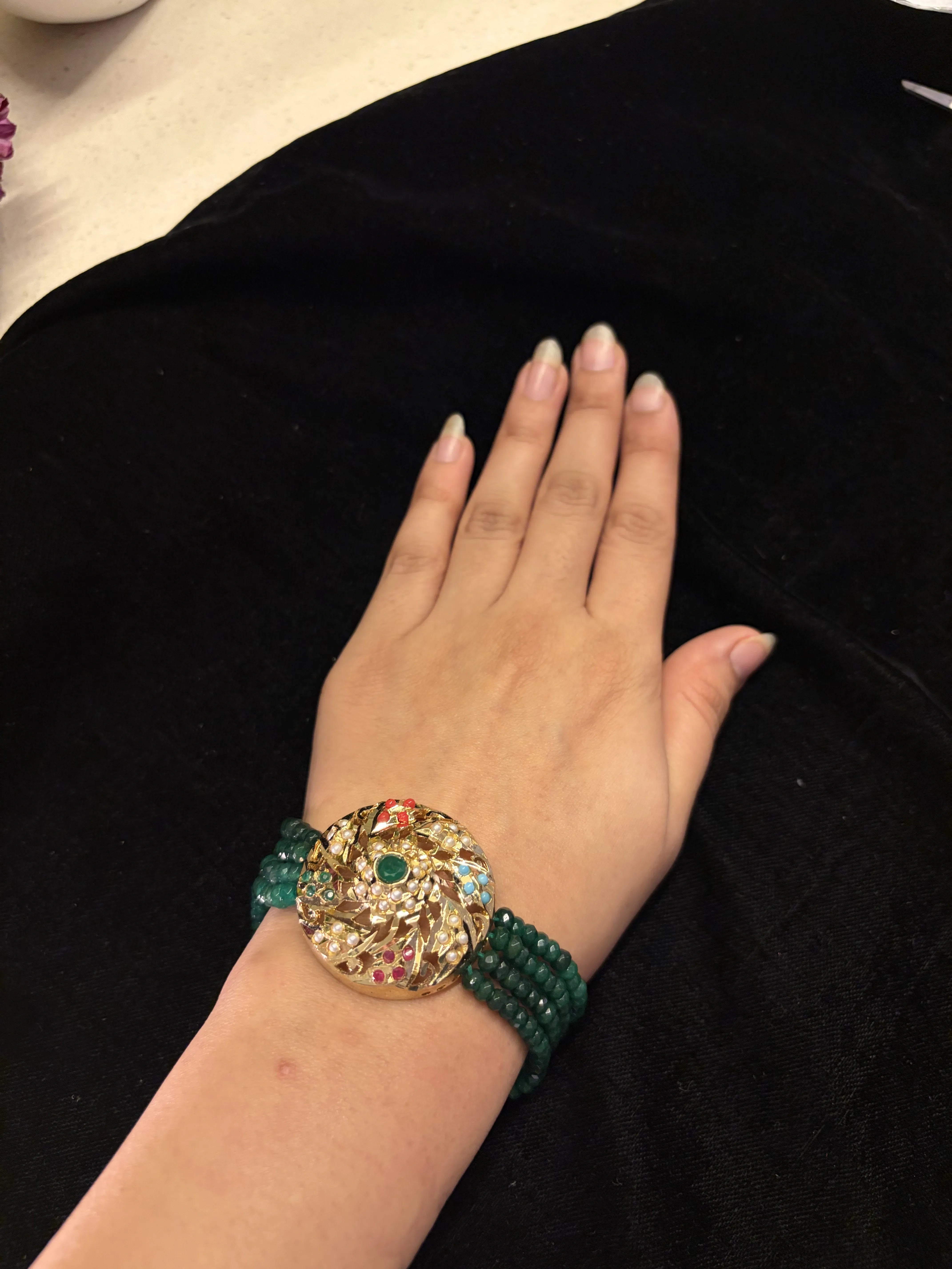 Green Tarini Jadau Bracelet