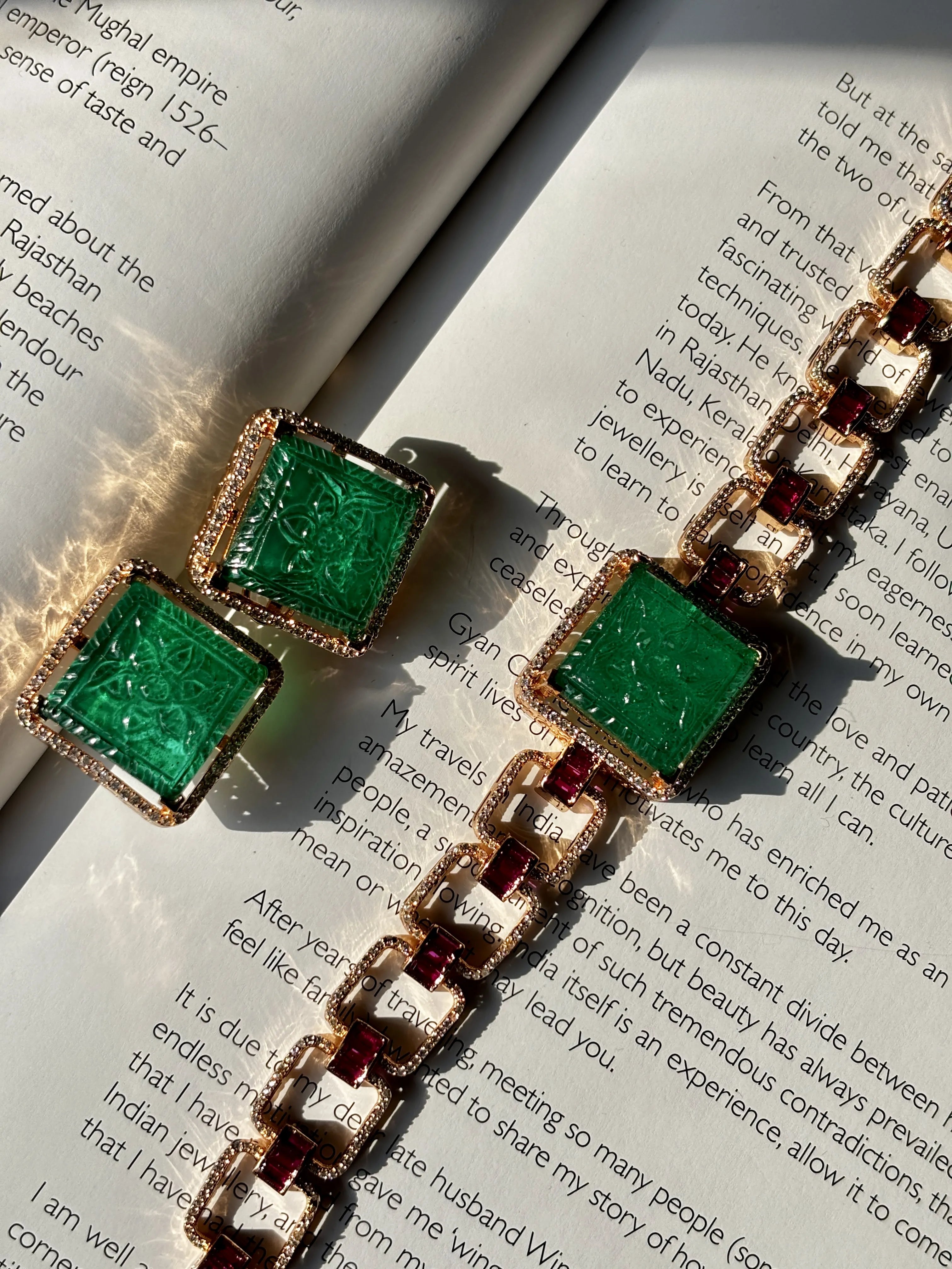 Ethereal Bloom Green Choker Set