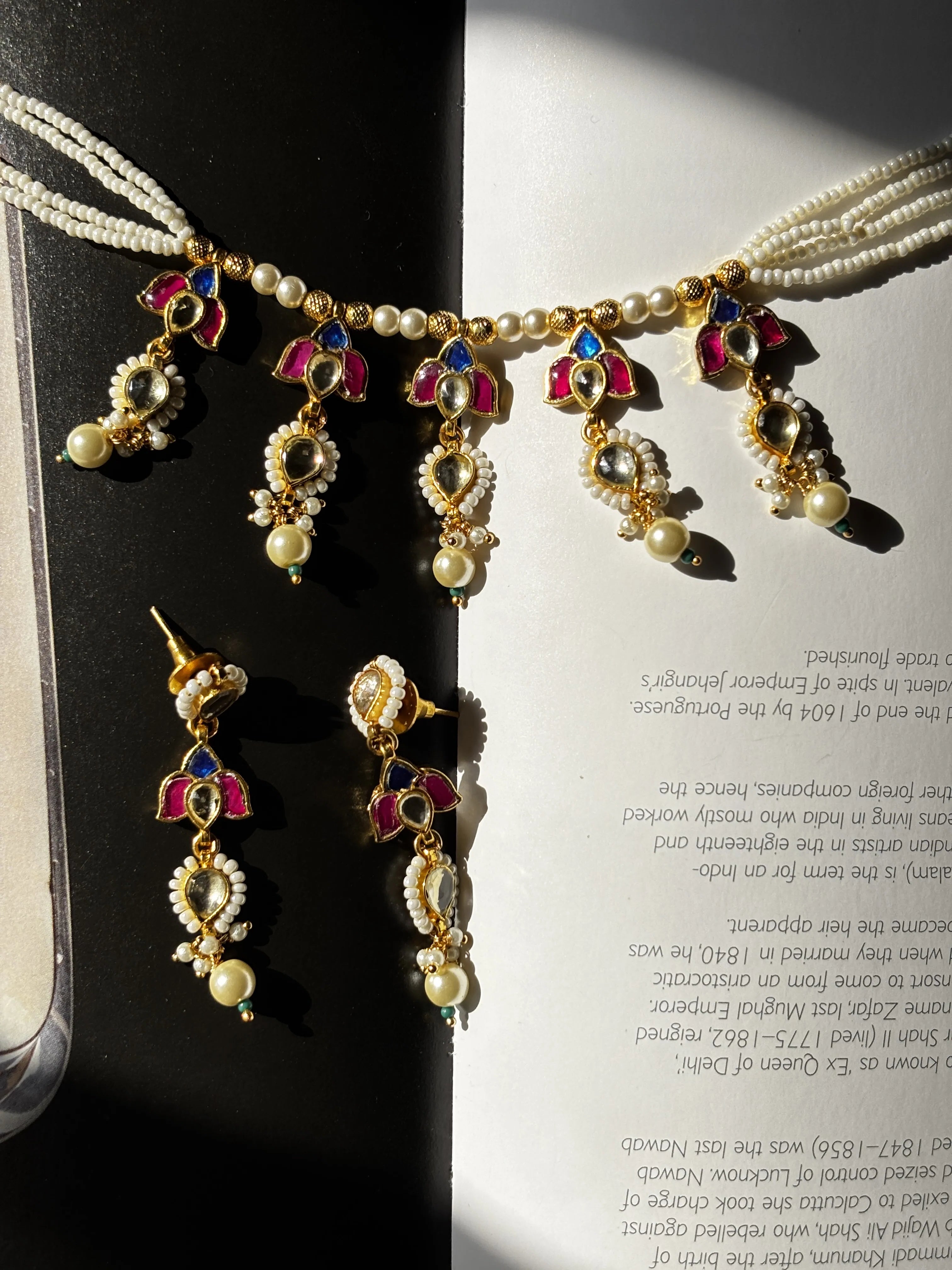 Meher Noor Pearl Drop Necklace Set