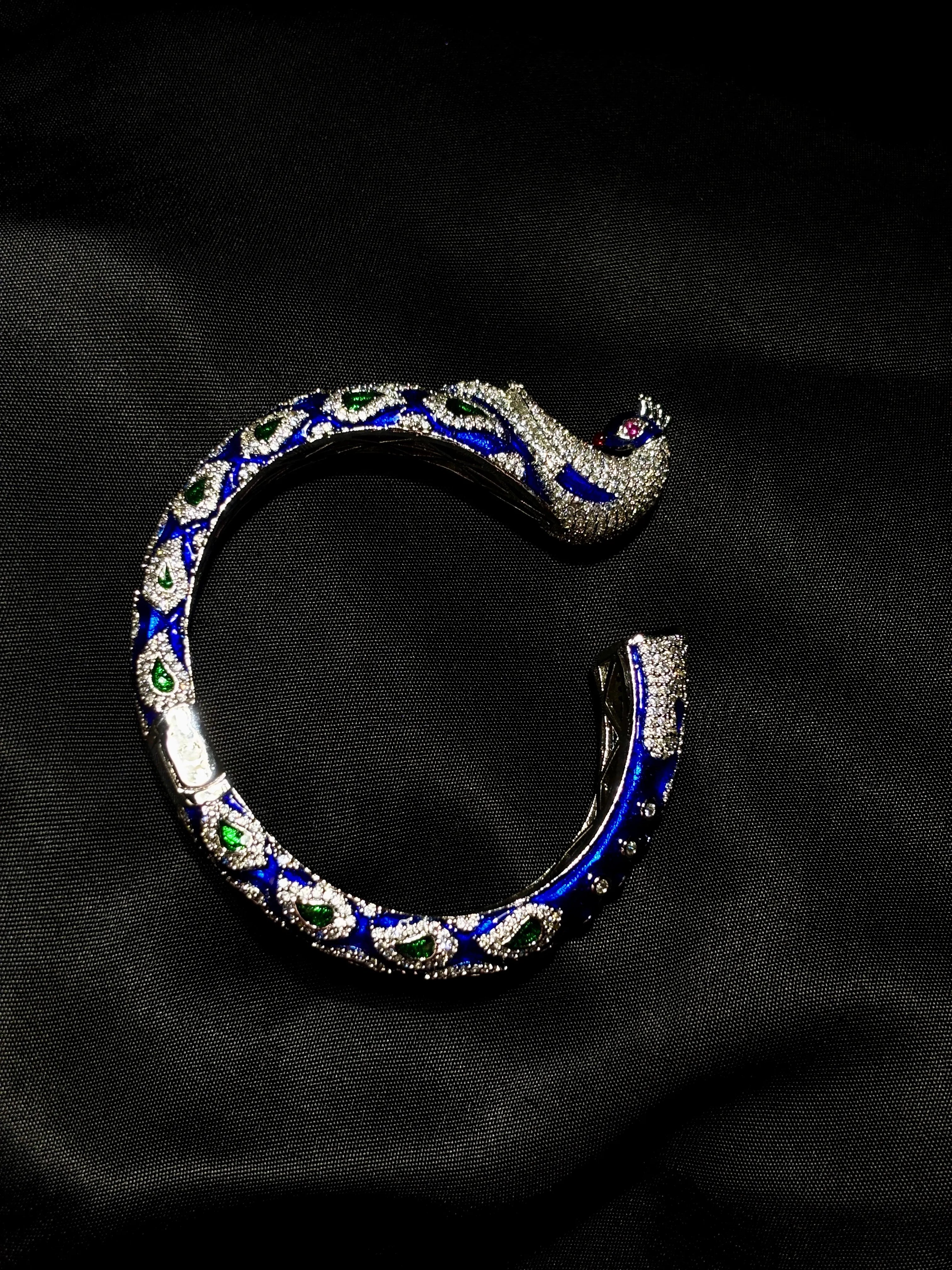Mayur Blue and Silver Statement Bracelet