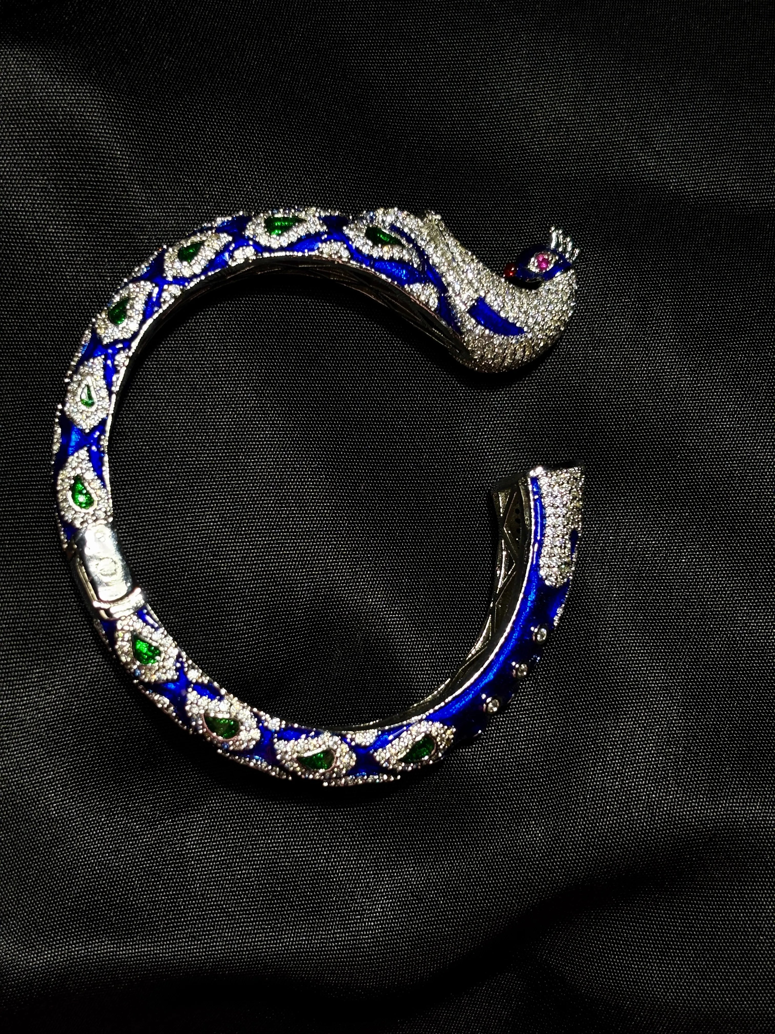 Mayur Blue and Silver Statement Bracelet
