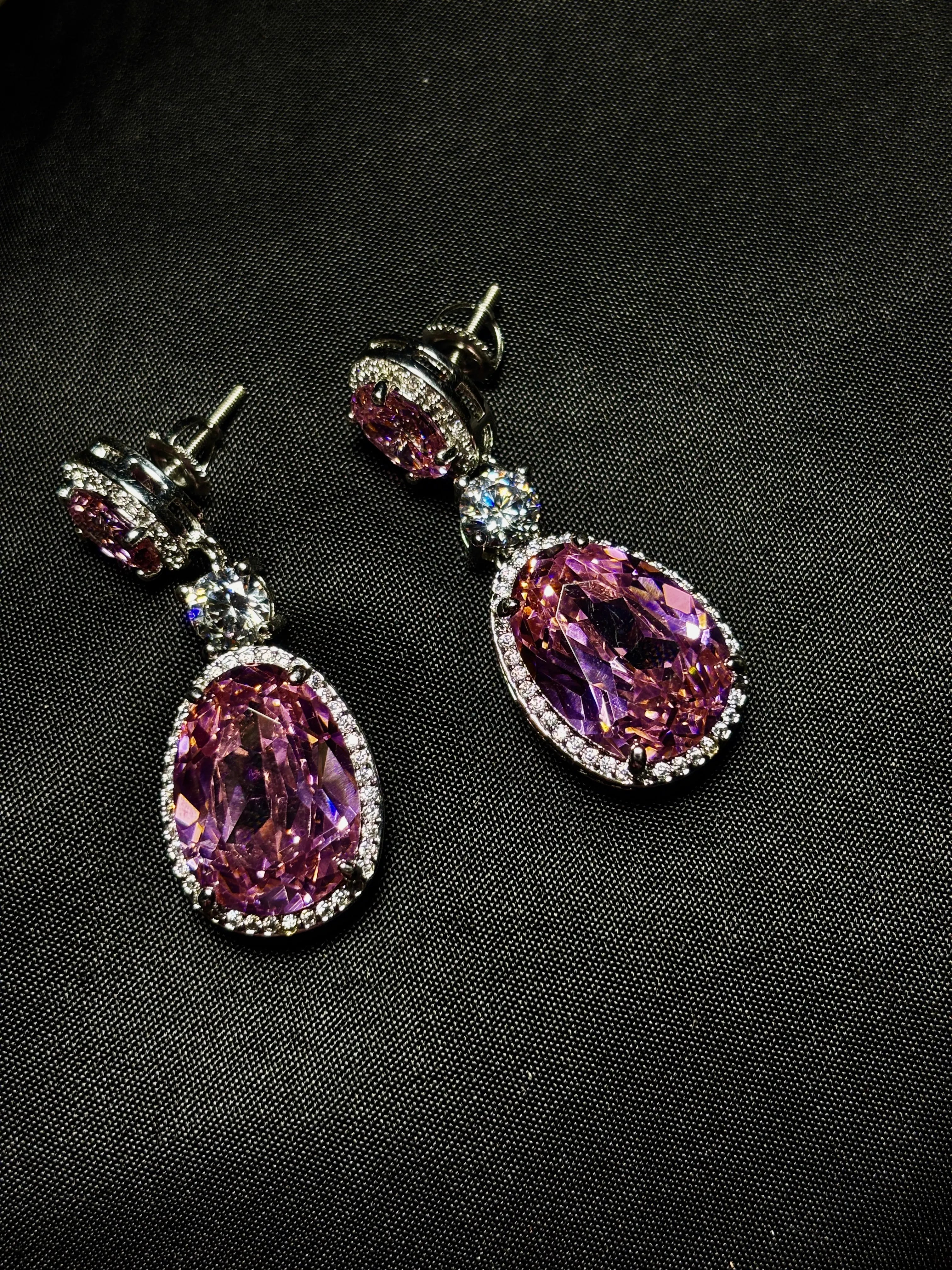 Pink Sapphire Blush Drop Earring