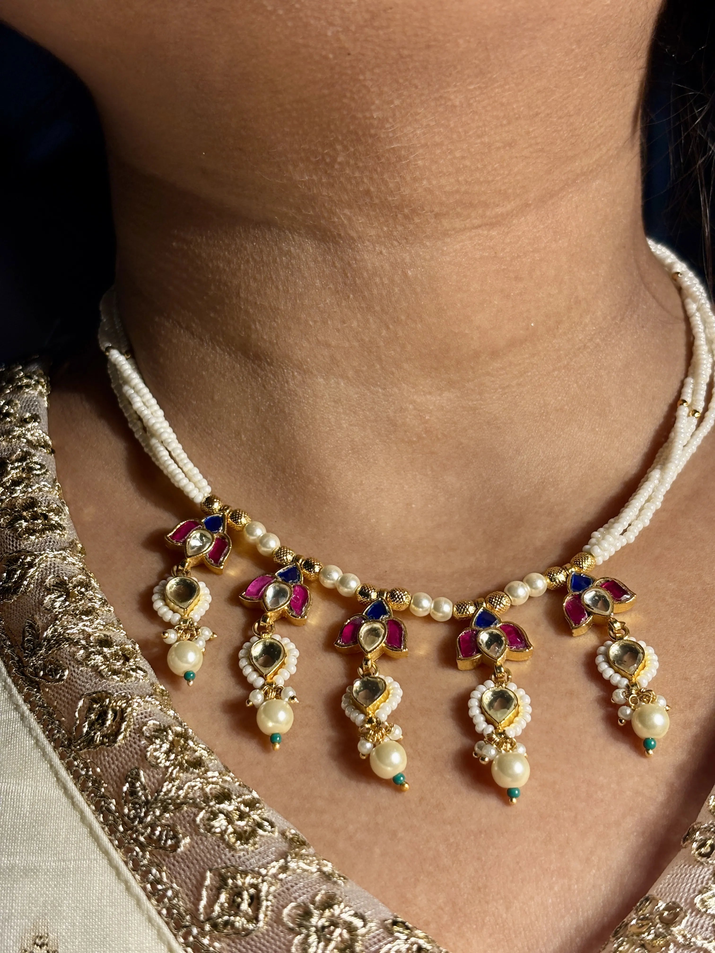 Meher Noor Pearl Drop Necklace Set