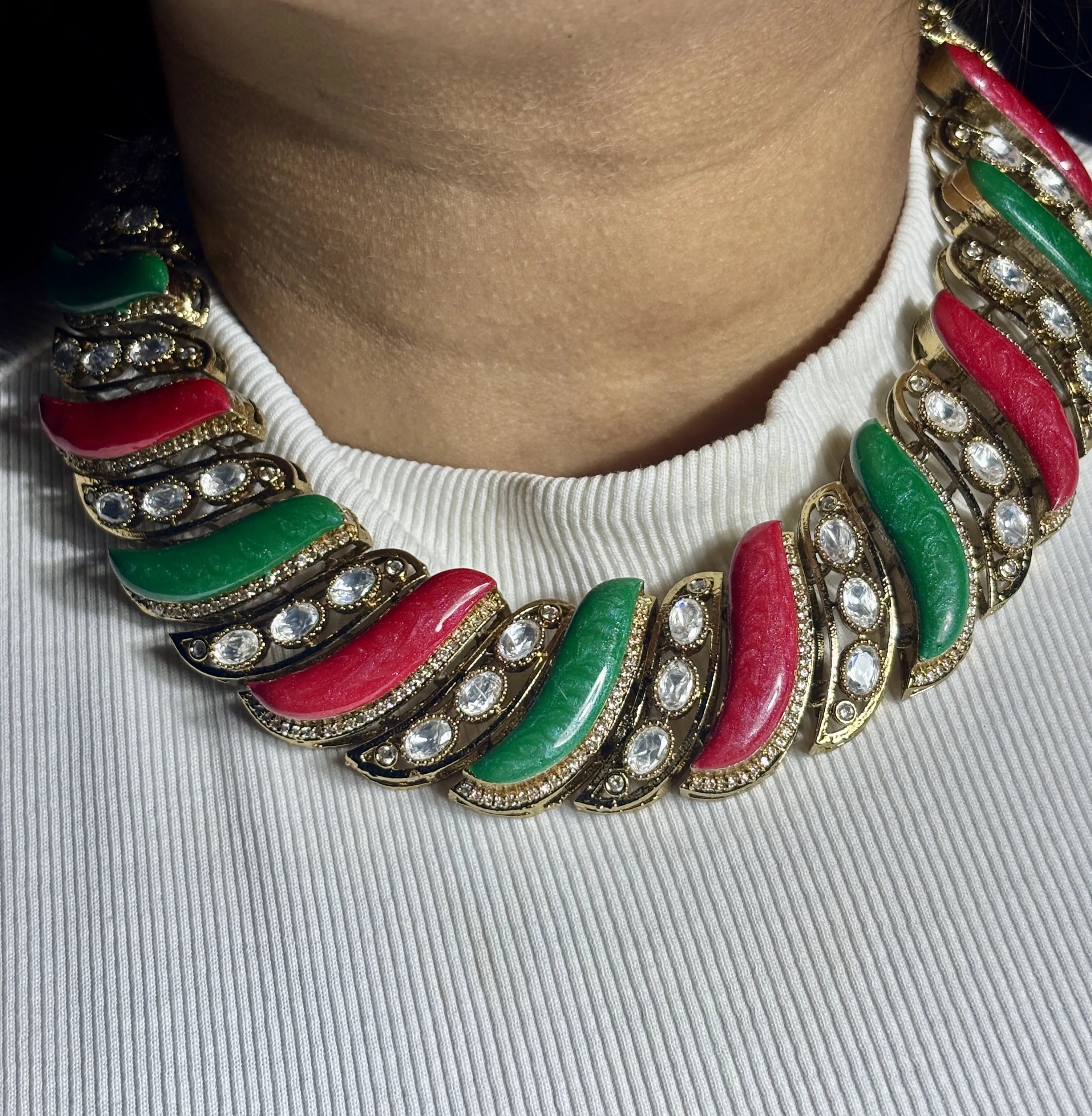 Meenakari Swirl Heritage Necklace Set