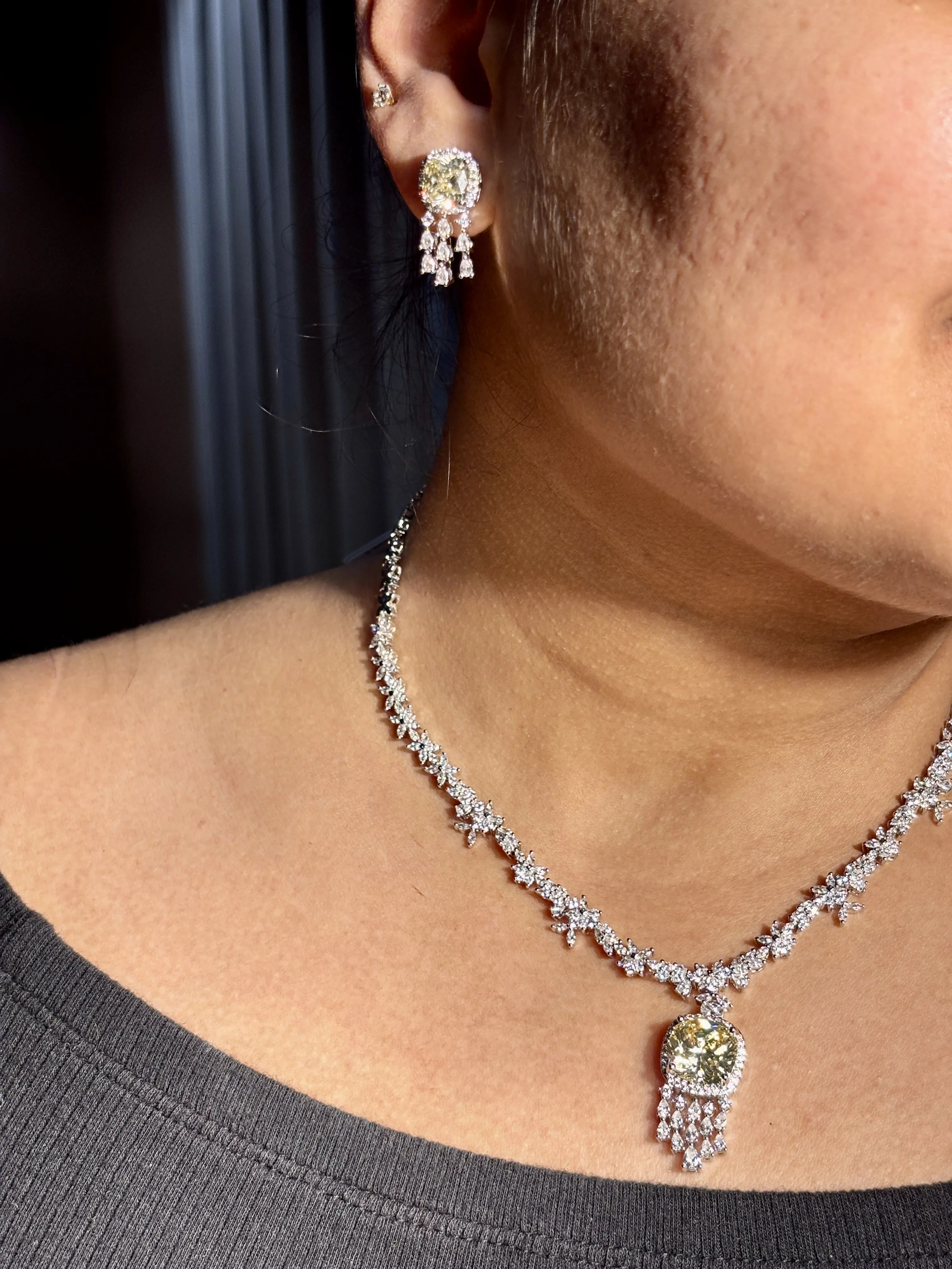 Aurora Rosaline Citrine Pendant Set