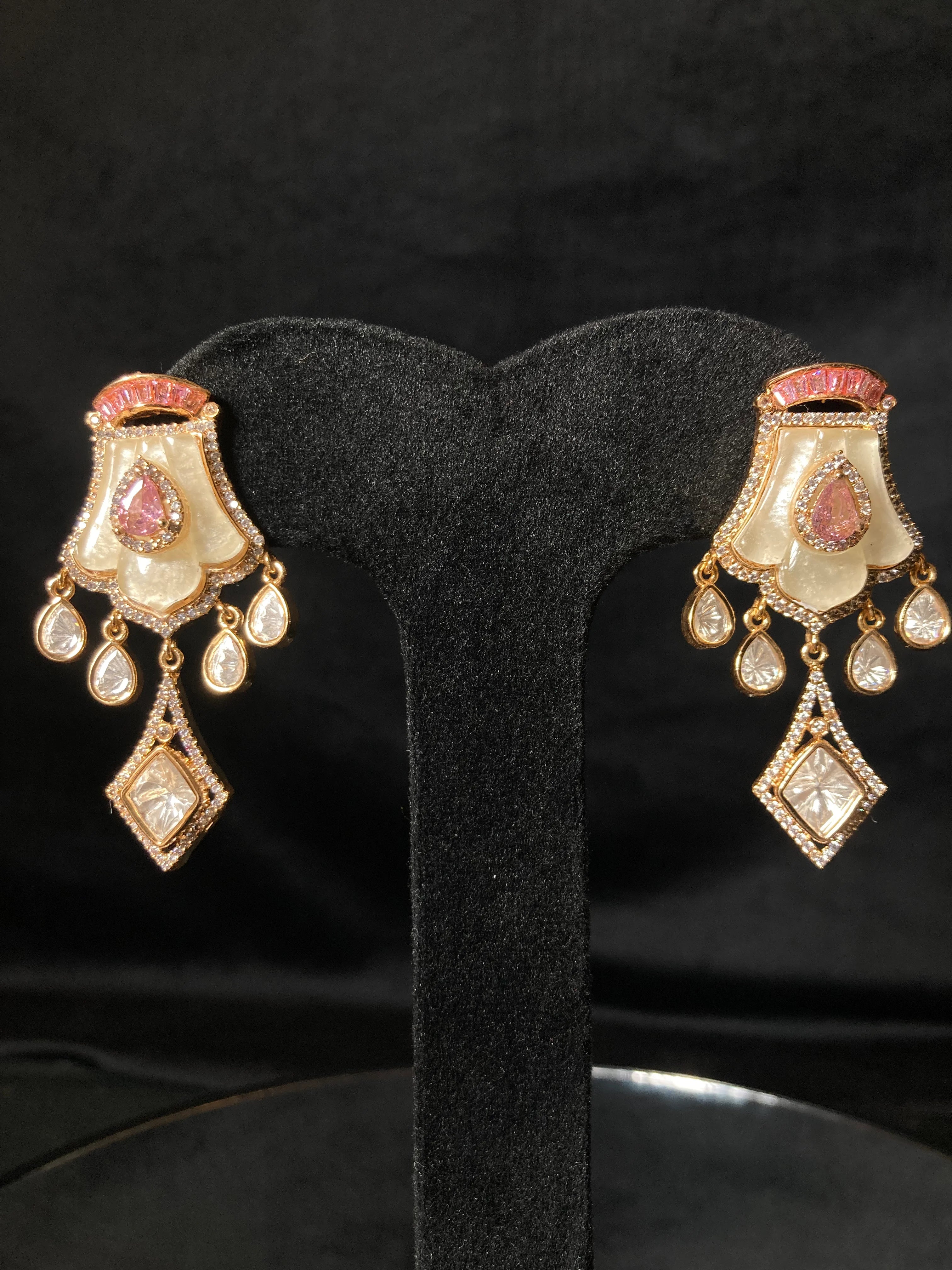 Mother of Pearl Necklace with Pink Sapphire Detailing