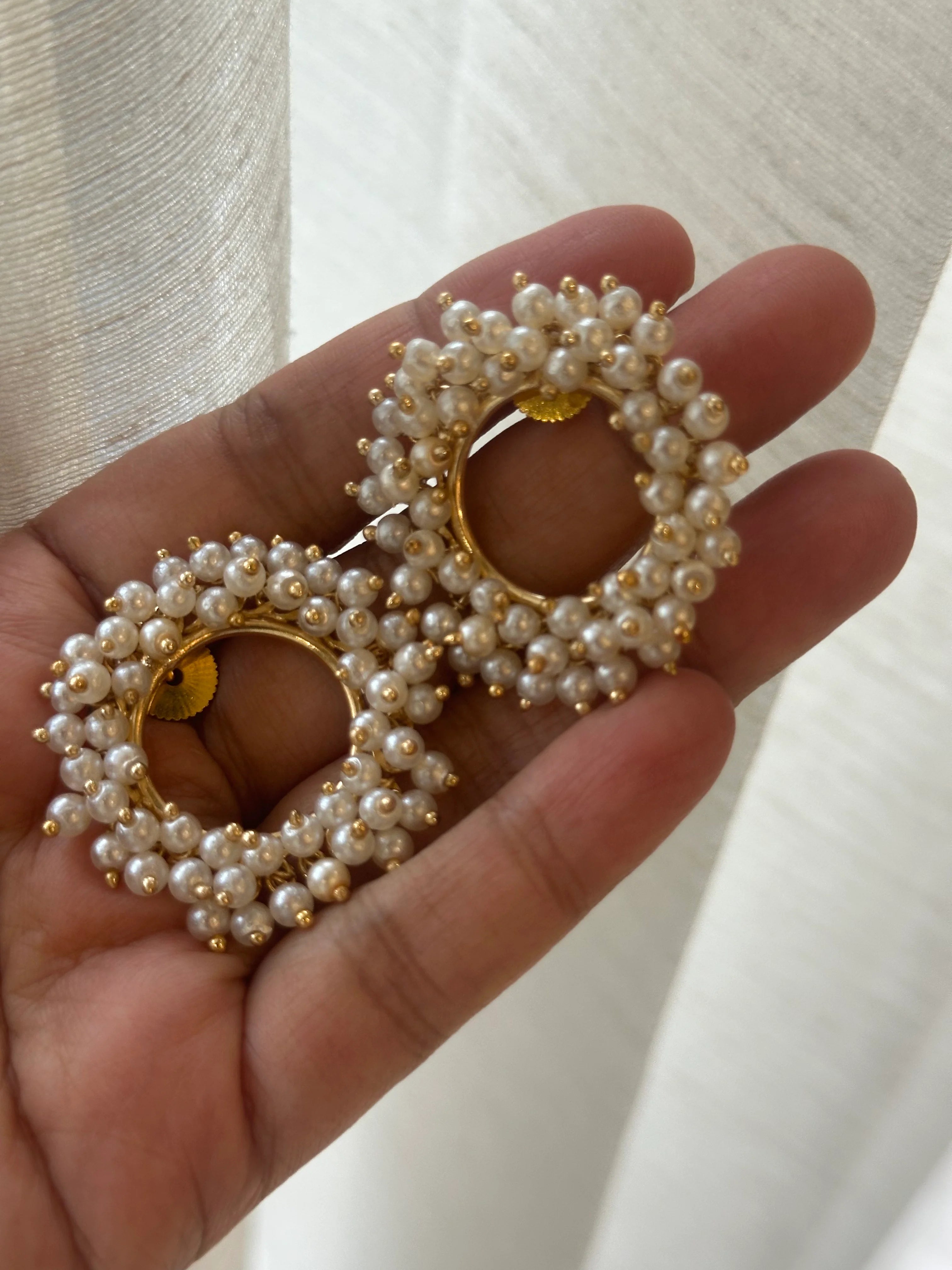 Noor Pearl Halo Earrings