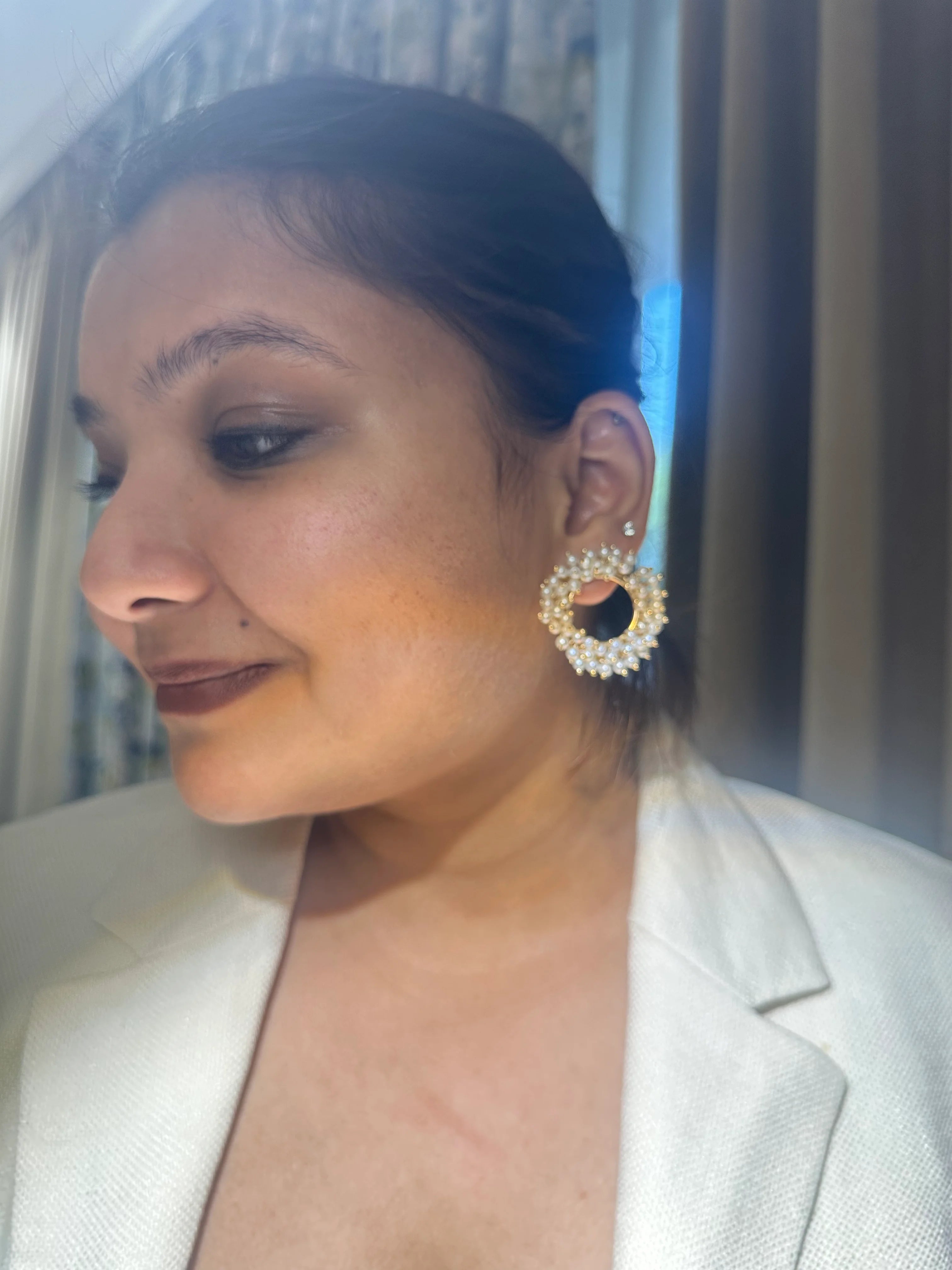 Noor Pearl Halo Earrings