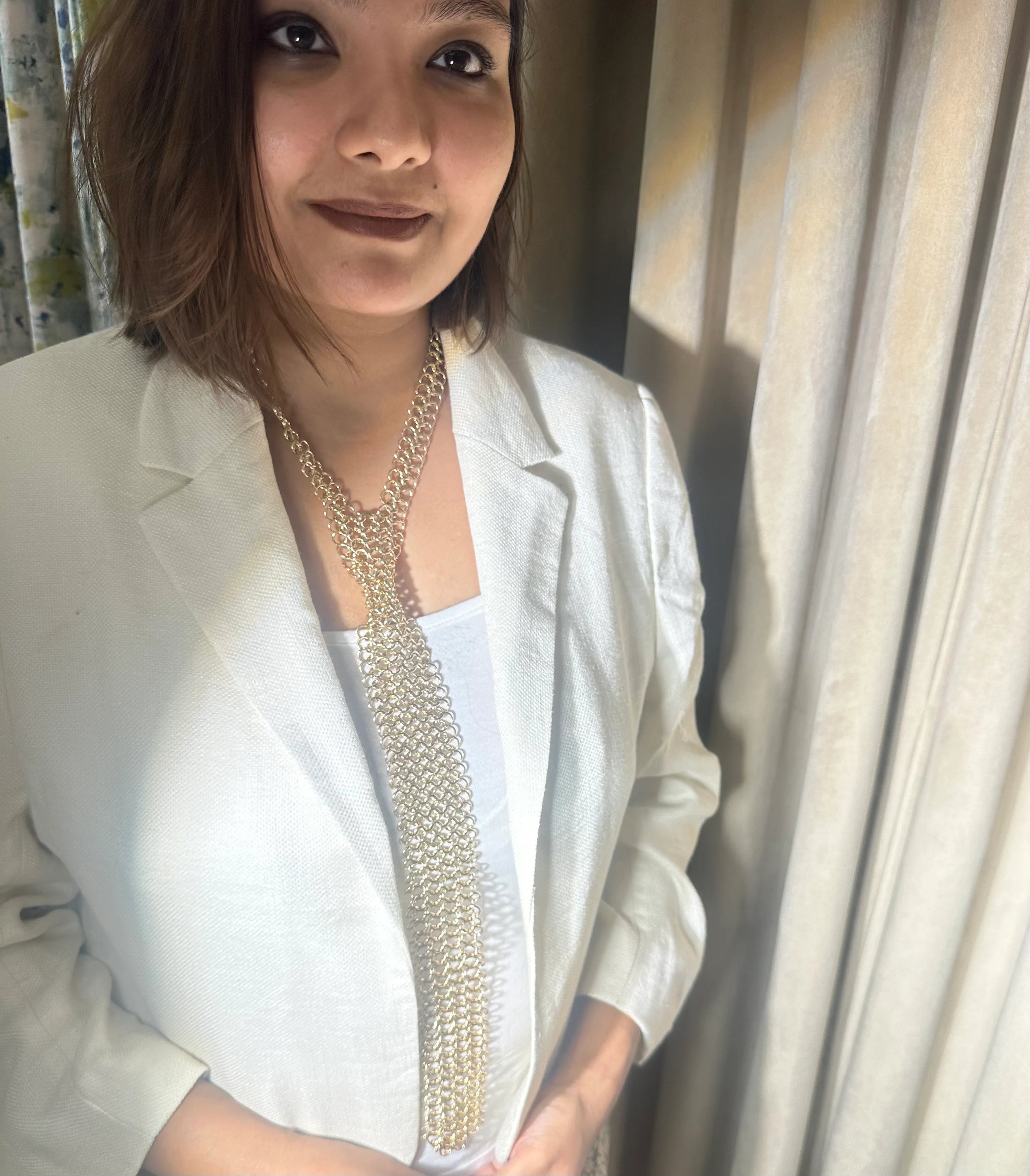 Midas Golden Tie Statement Necklace