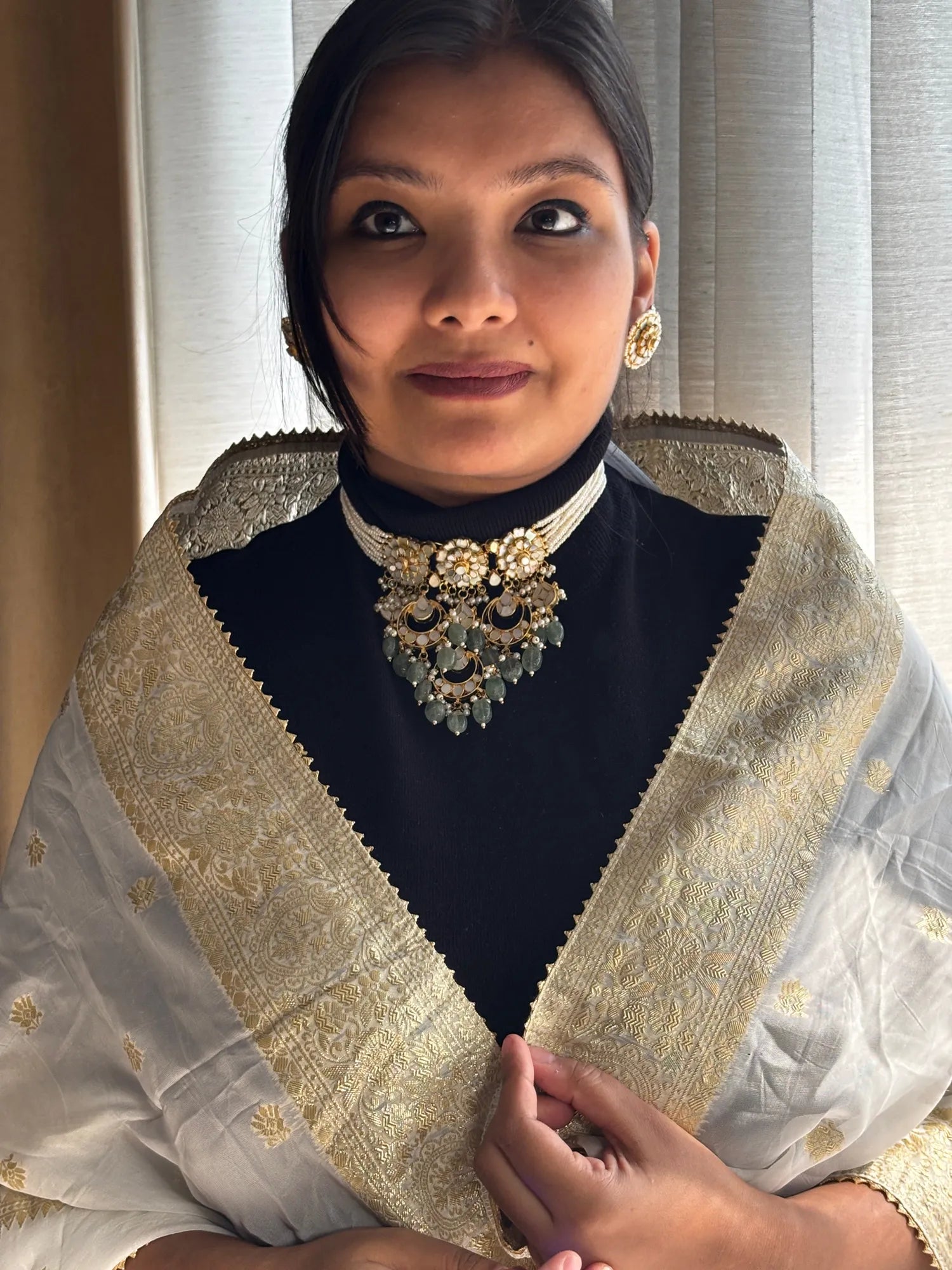 Meher-e-Noor Pachi Kundan Choker Set