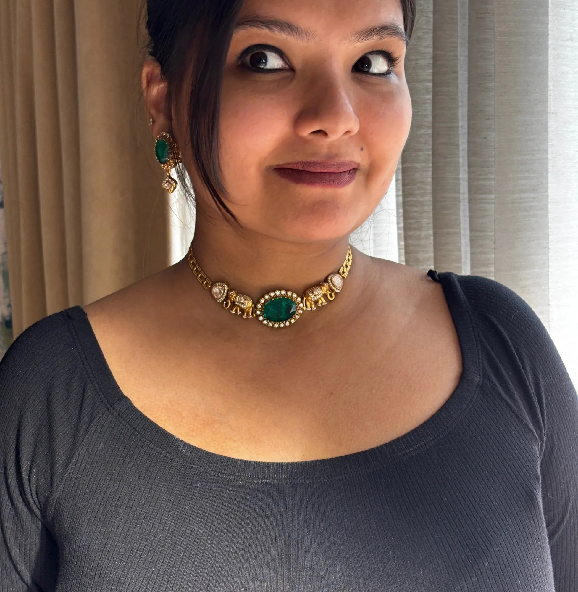 Green Doublet Majestic Choker