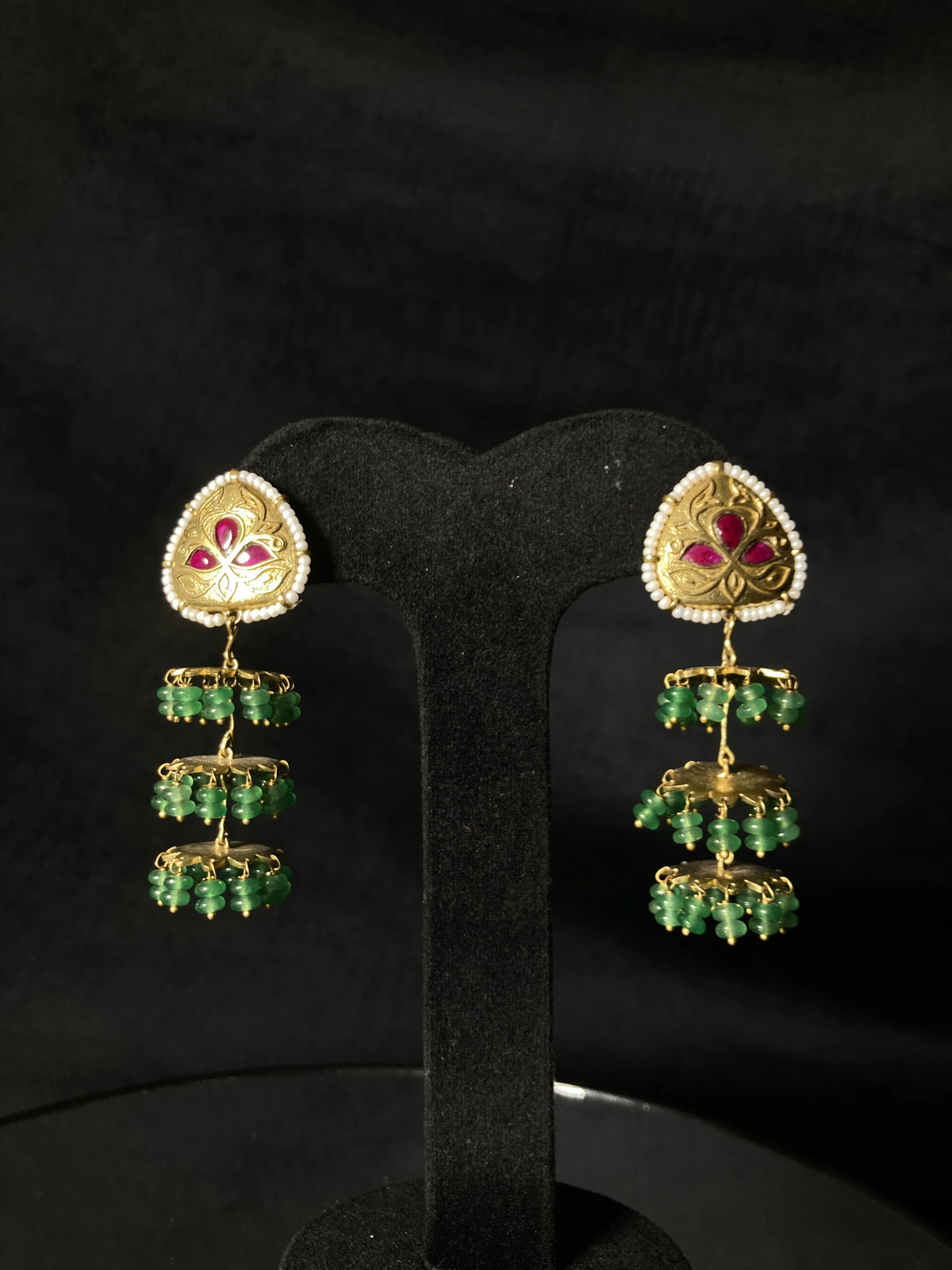 Handmade Mint Hanging Jhumka