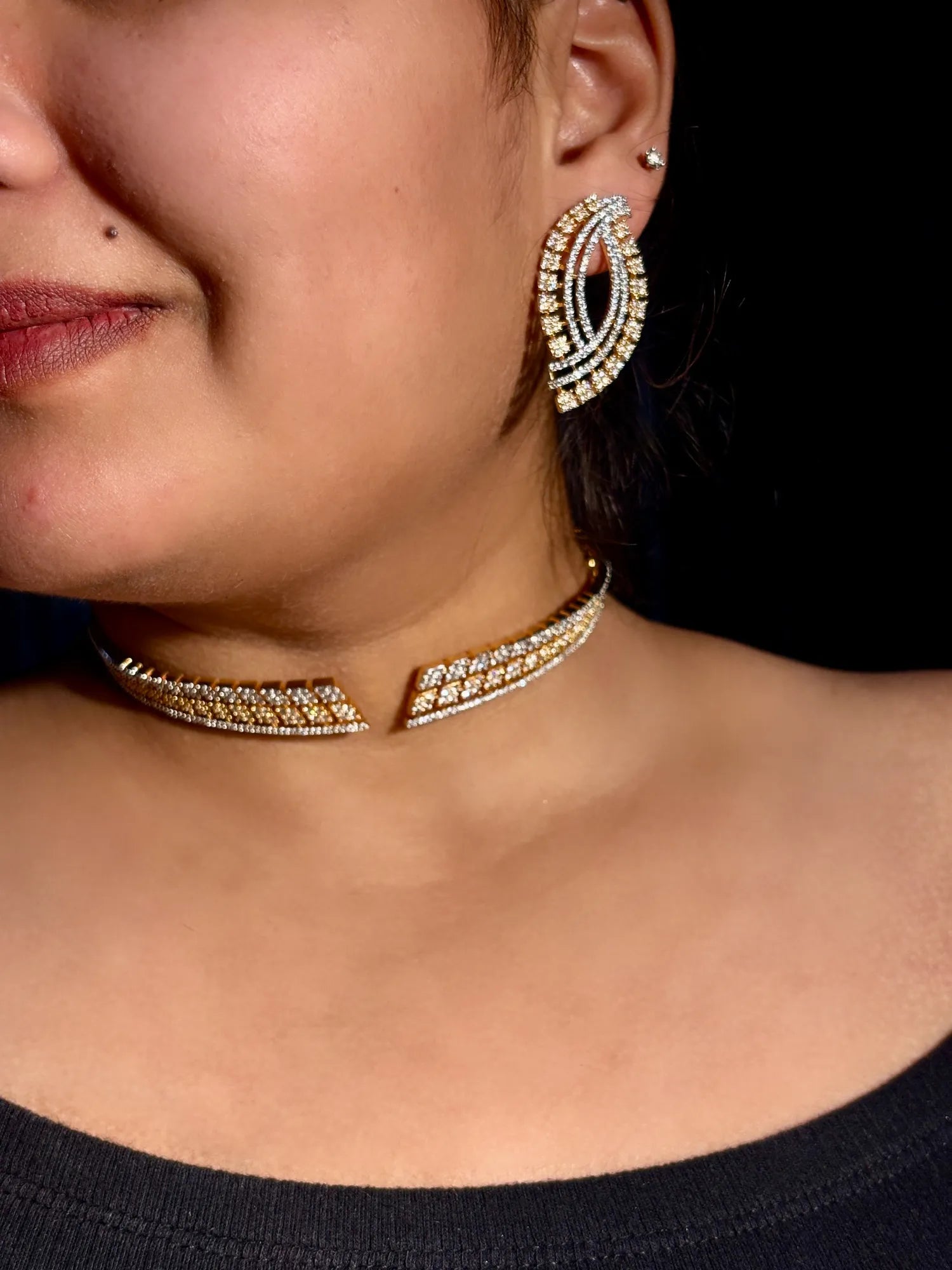 Diamond Studded Wraparound Necklace