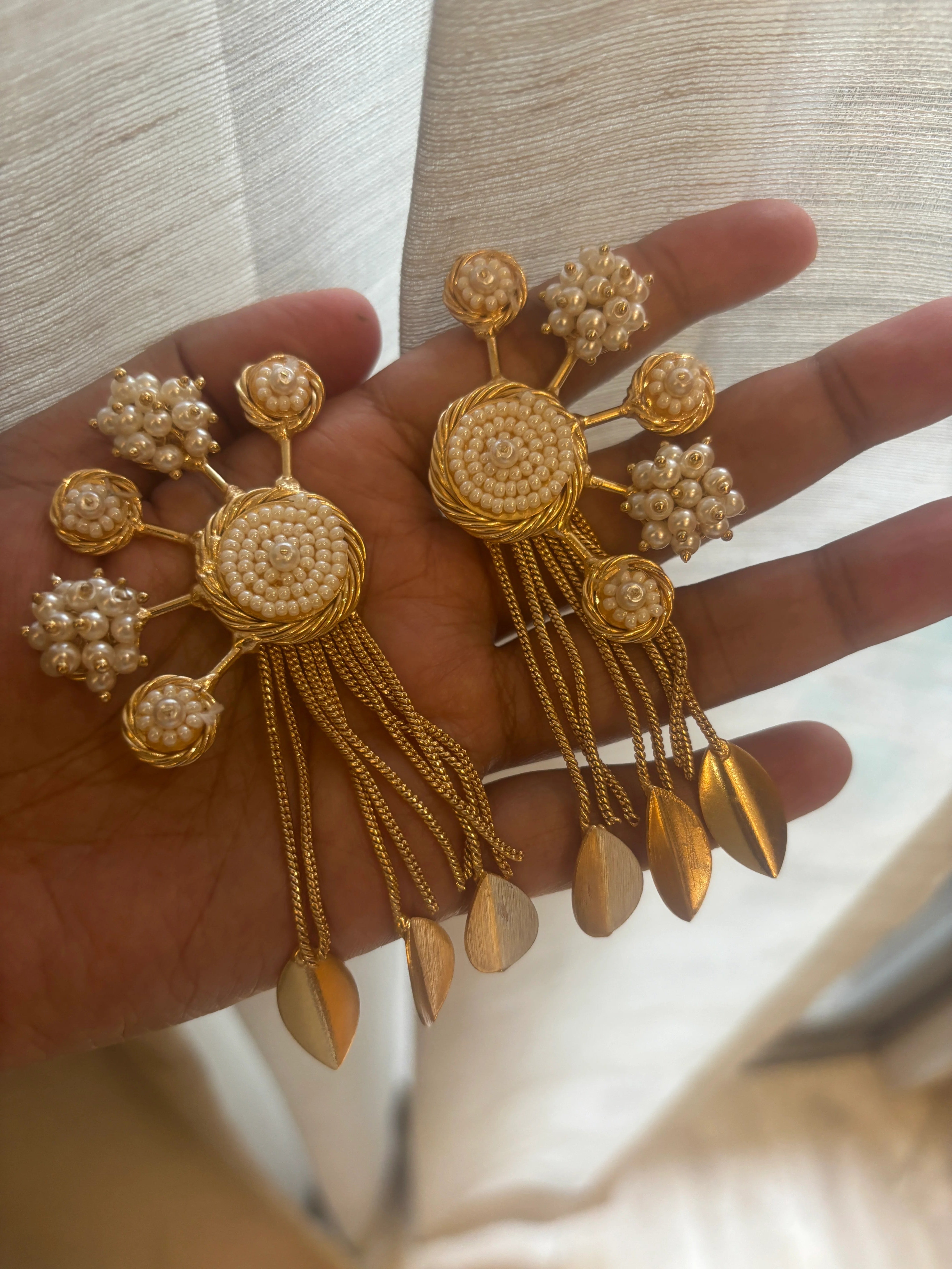 Midas Pearl Cascade Statement Earrings