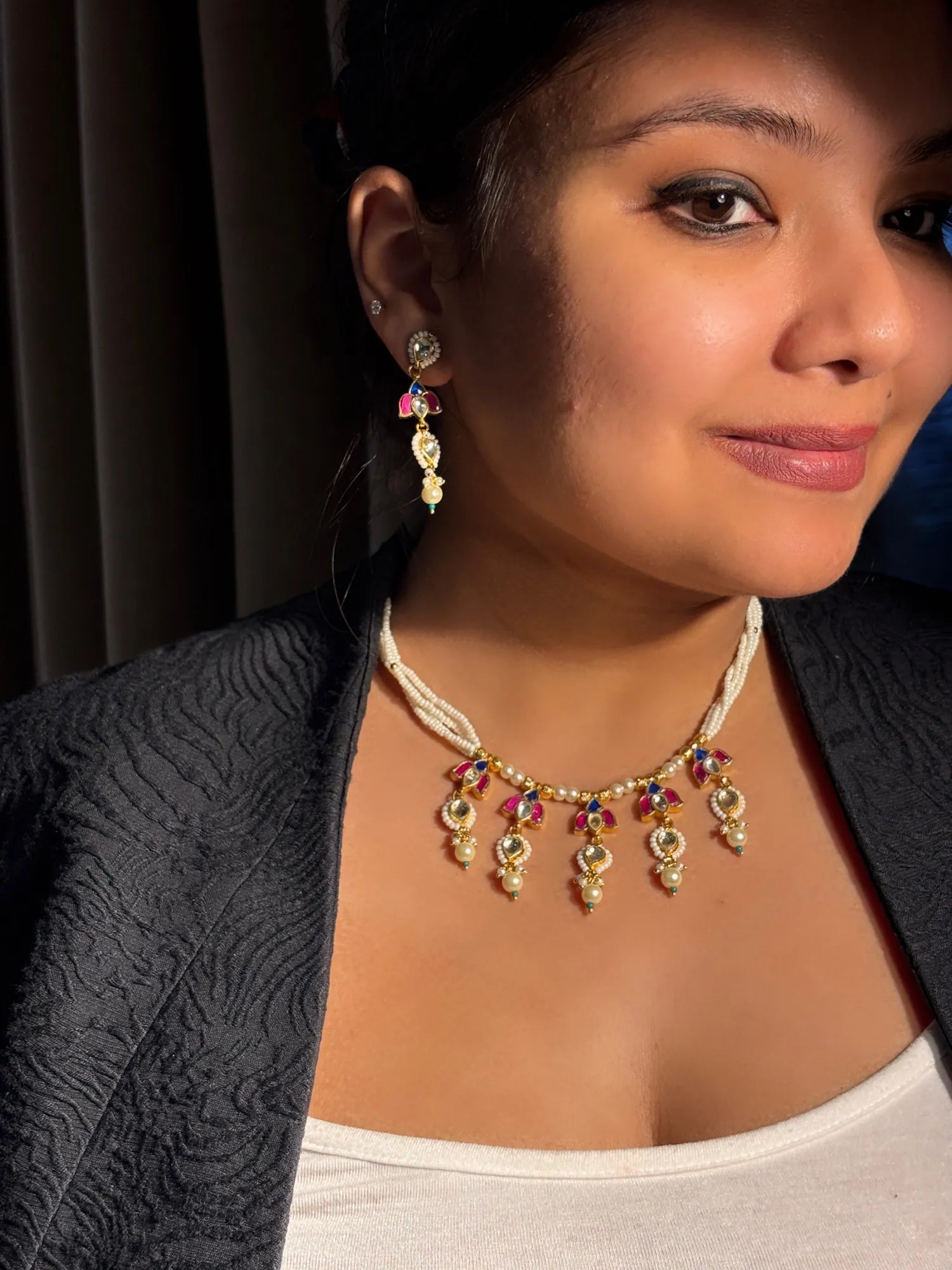 Meher Noor Pearl Drop Necklace Set