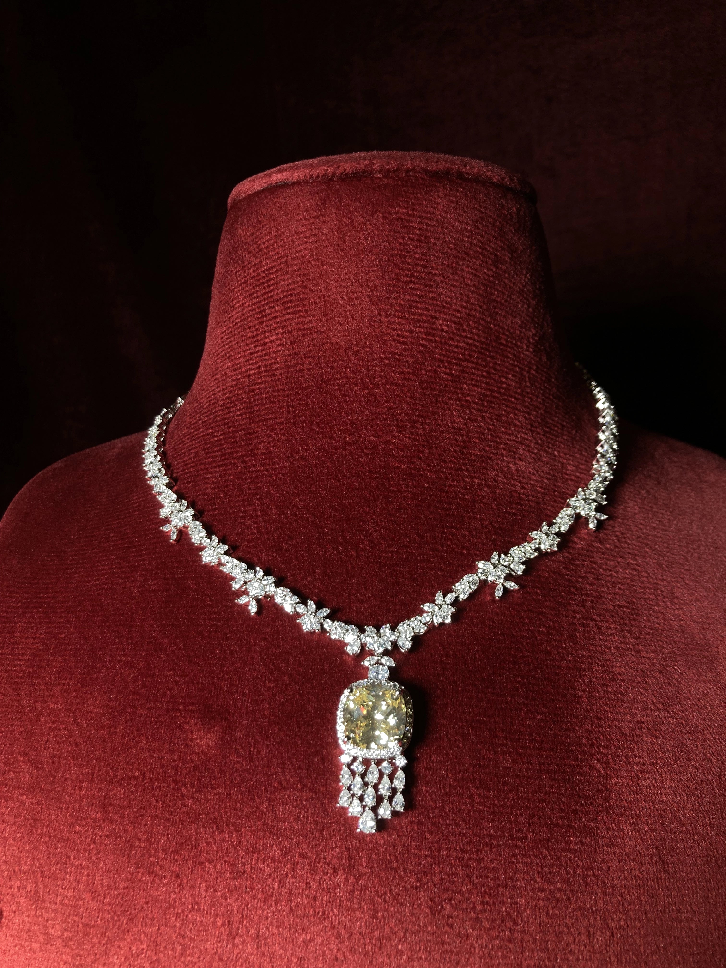 Aurora Rosaline Citrine Pendant Set