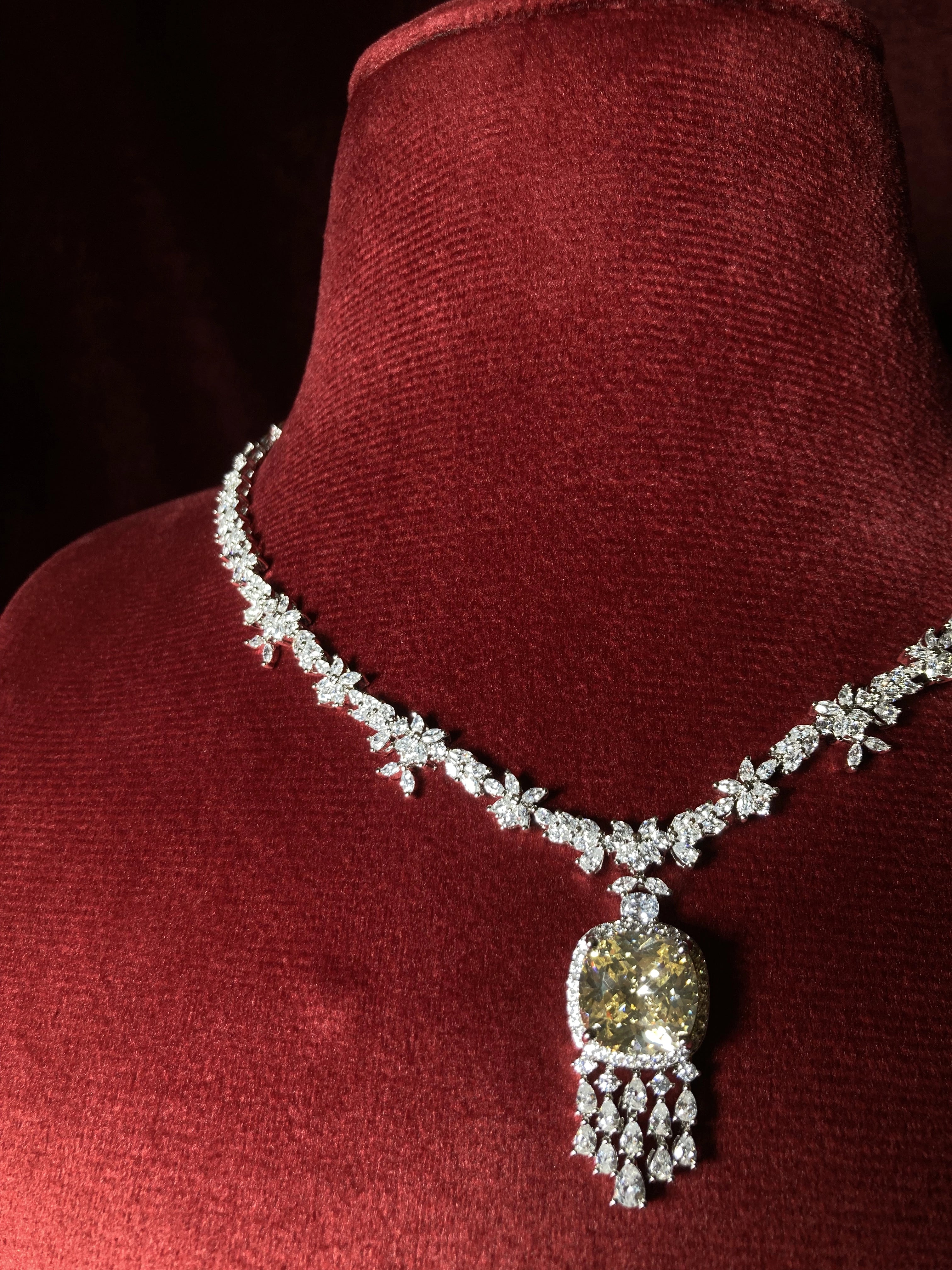 Aurora Rosaline Citrine Pendant Set