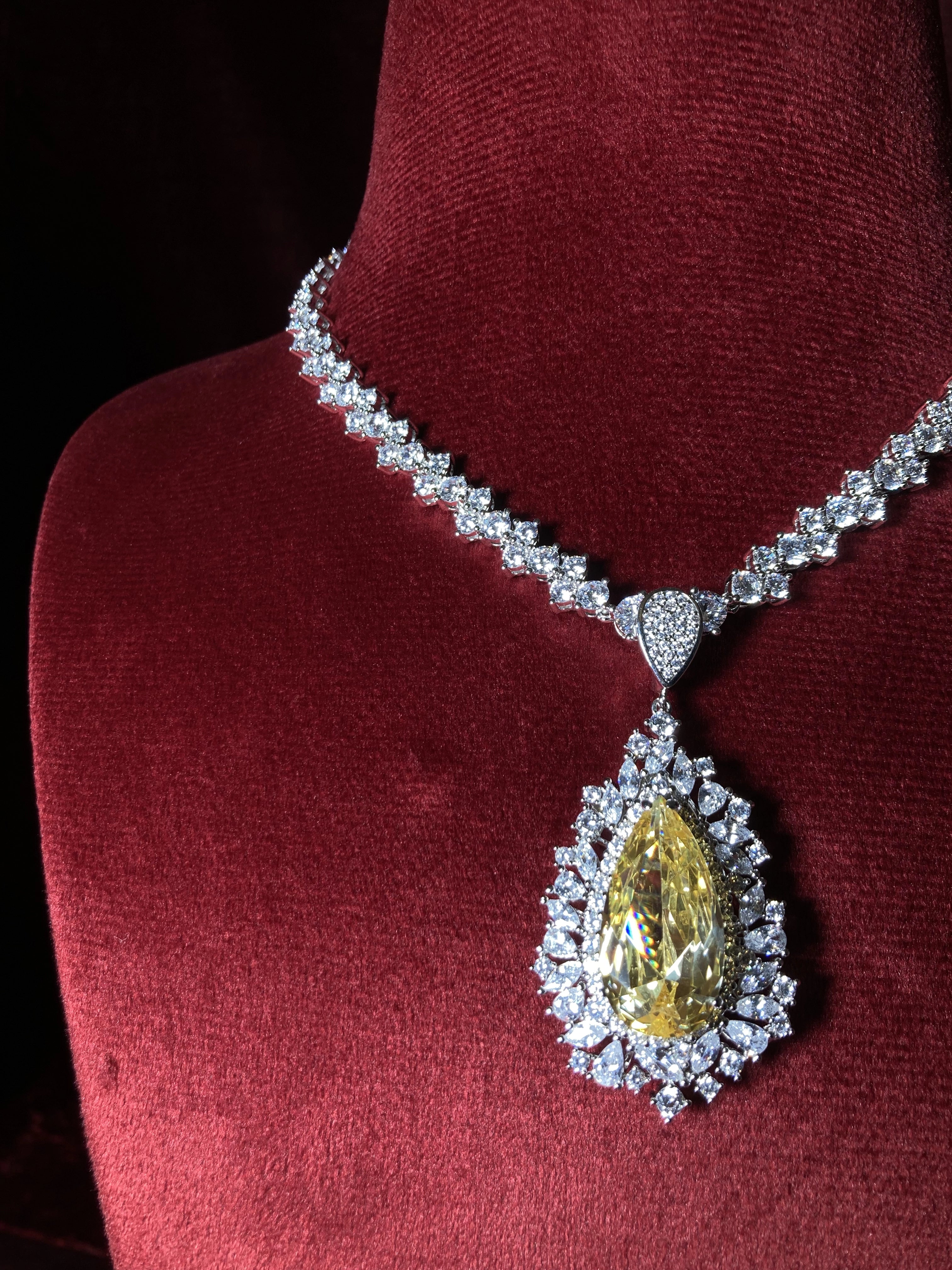 Aurora Golden Veil Citrine Pendant Set