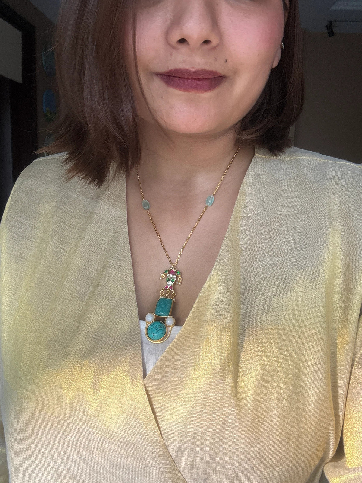 Firoza Drop Fish Pendant