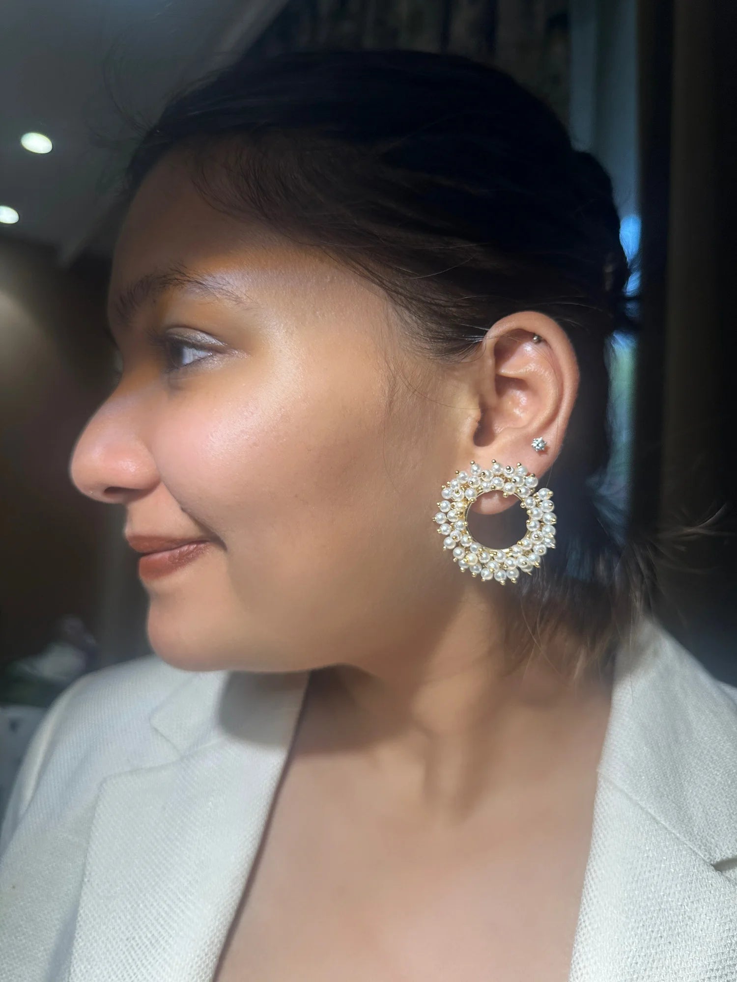 Noor Pearl Halo Earrings