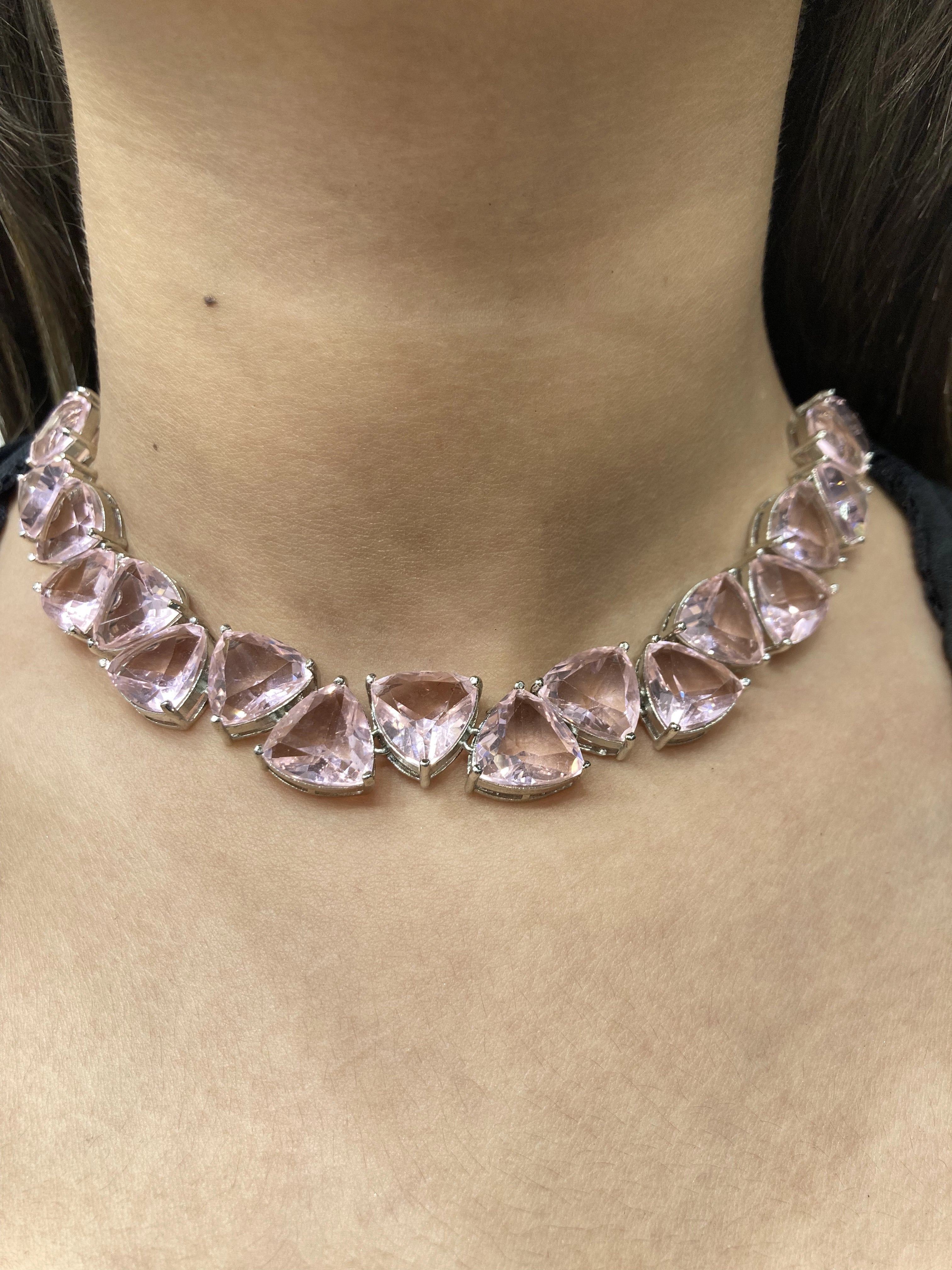 Aurora Pink Flame Sapphire Necklace