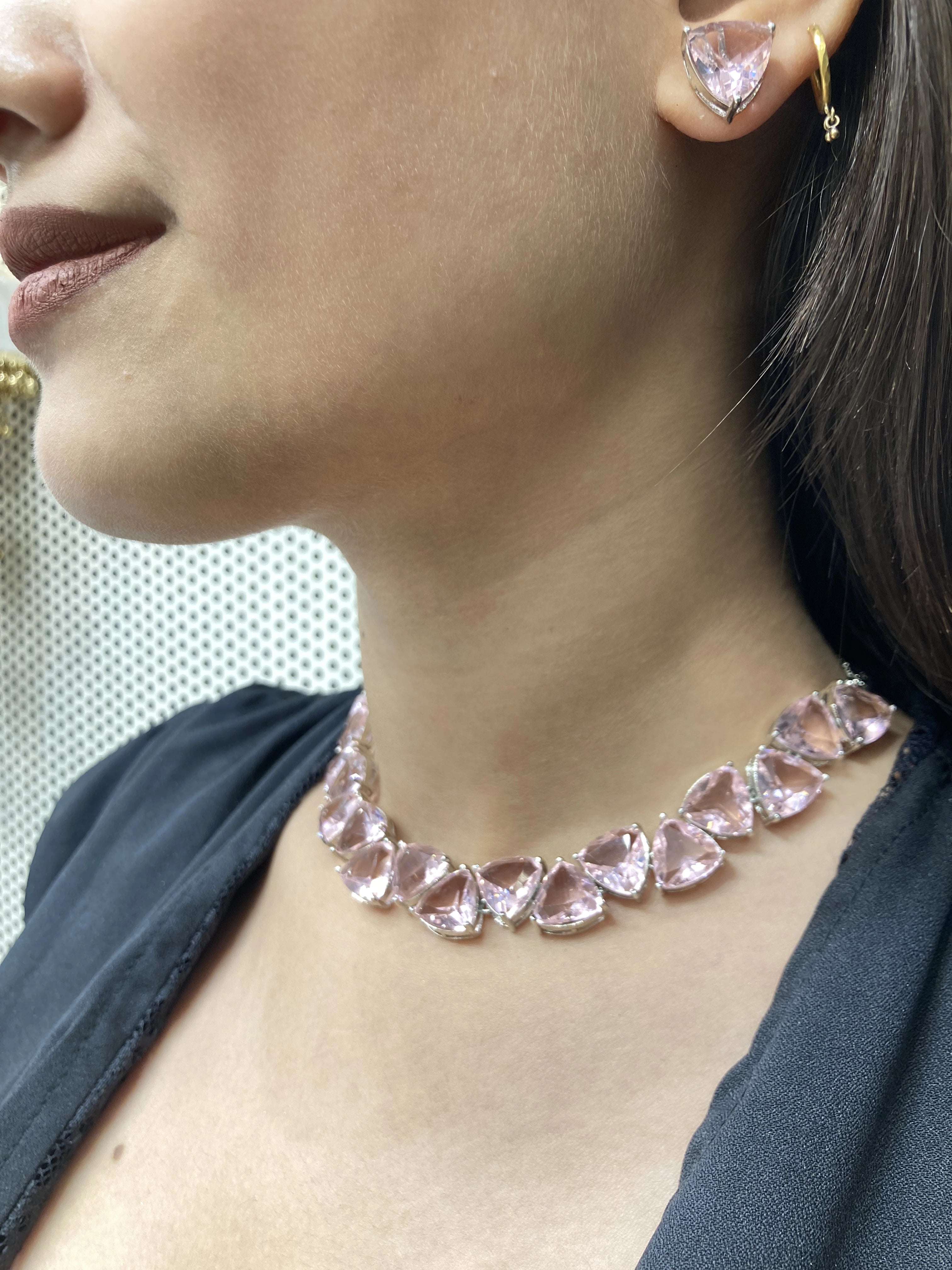 Aurora Pink Flame Sapphire Necklace