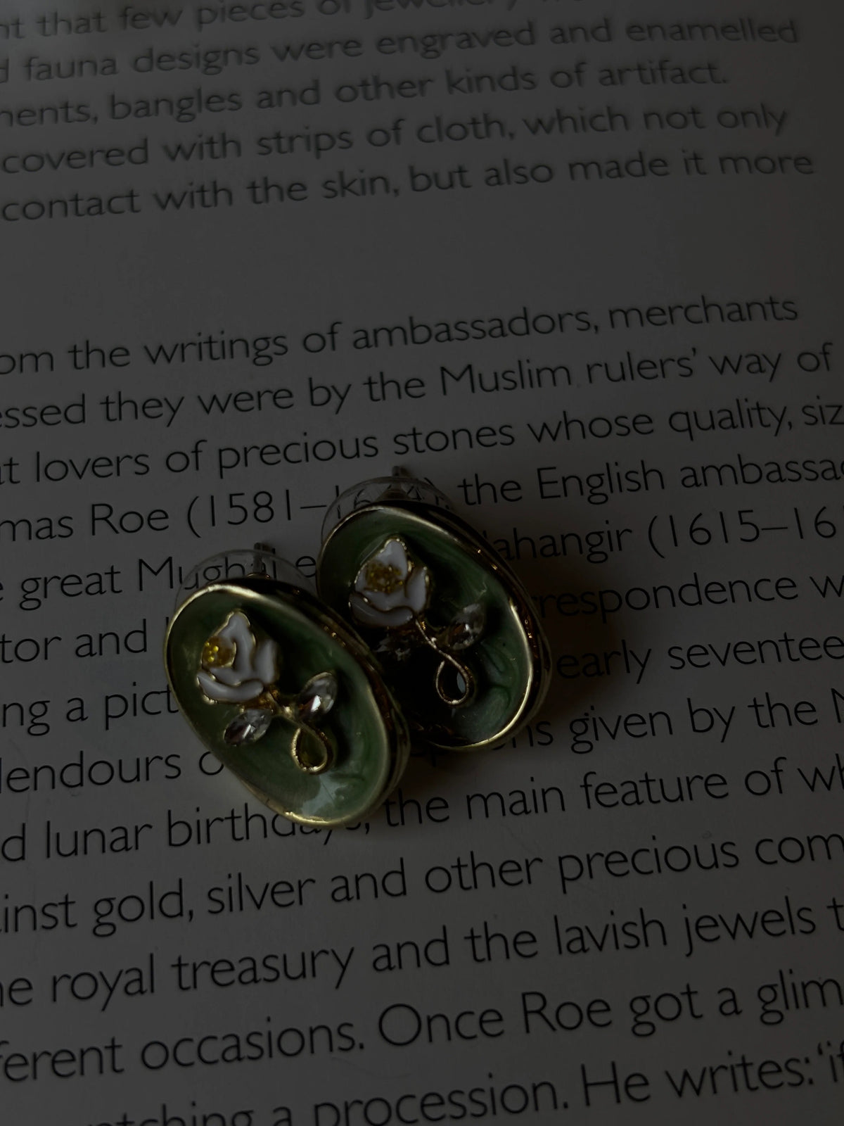 Mint Rose Earring