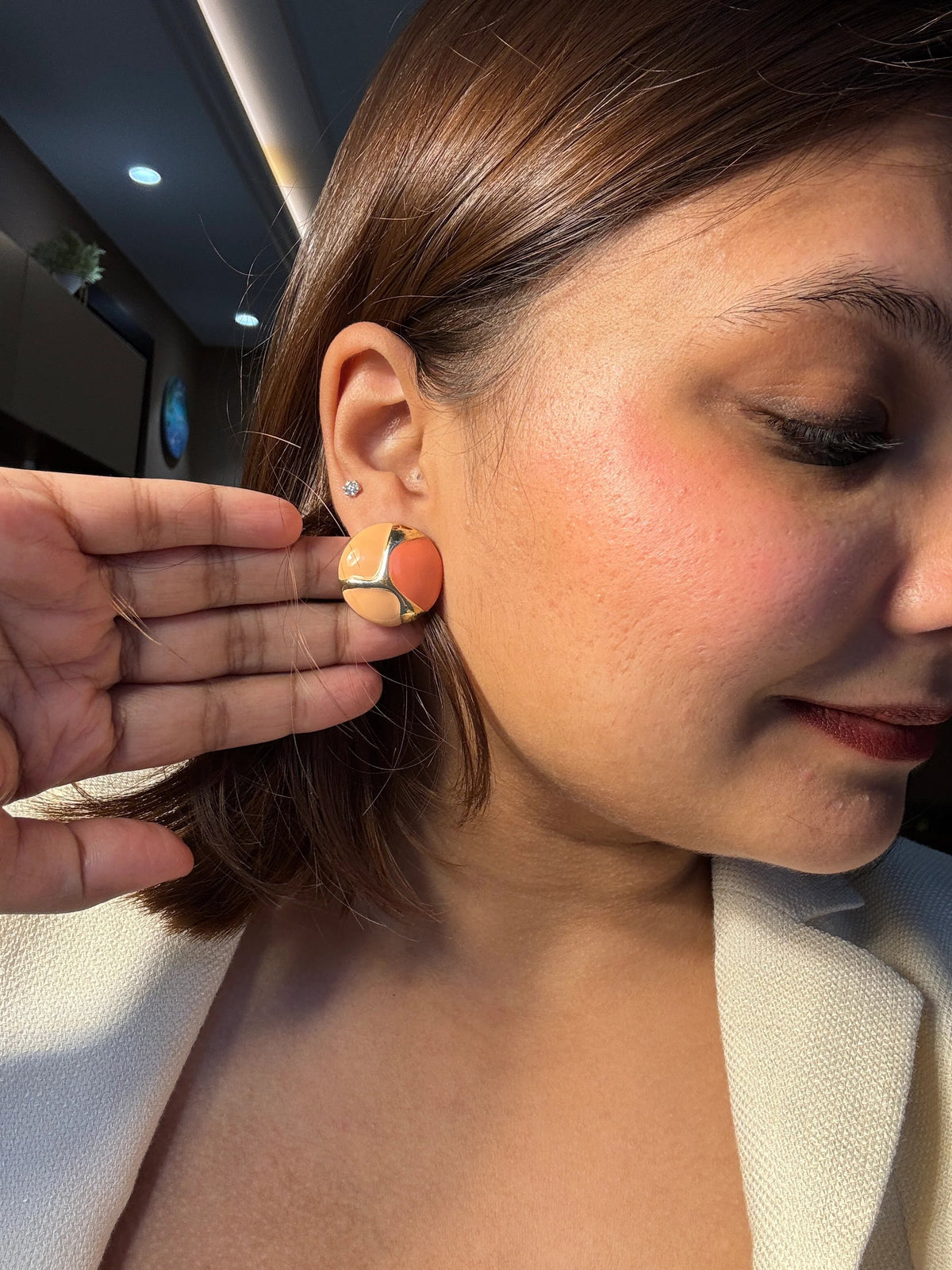 Orange Pop Studs
