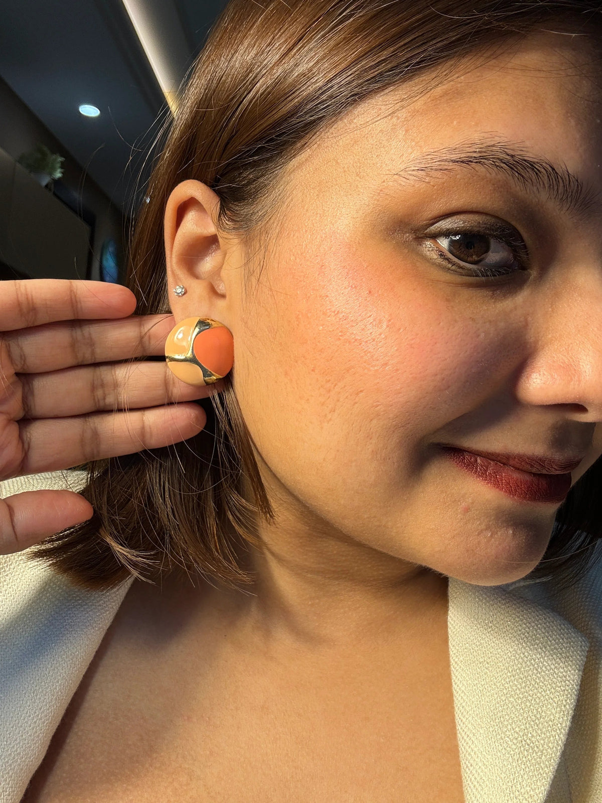 Orange Pop Studs
