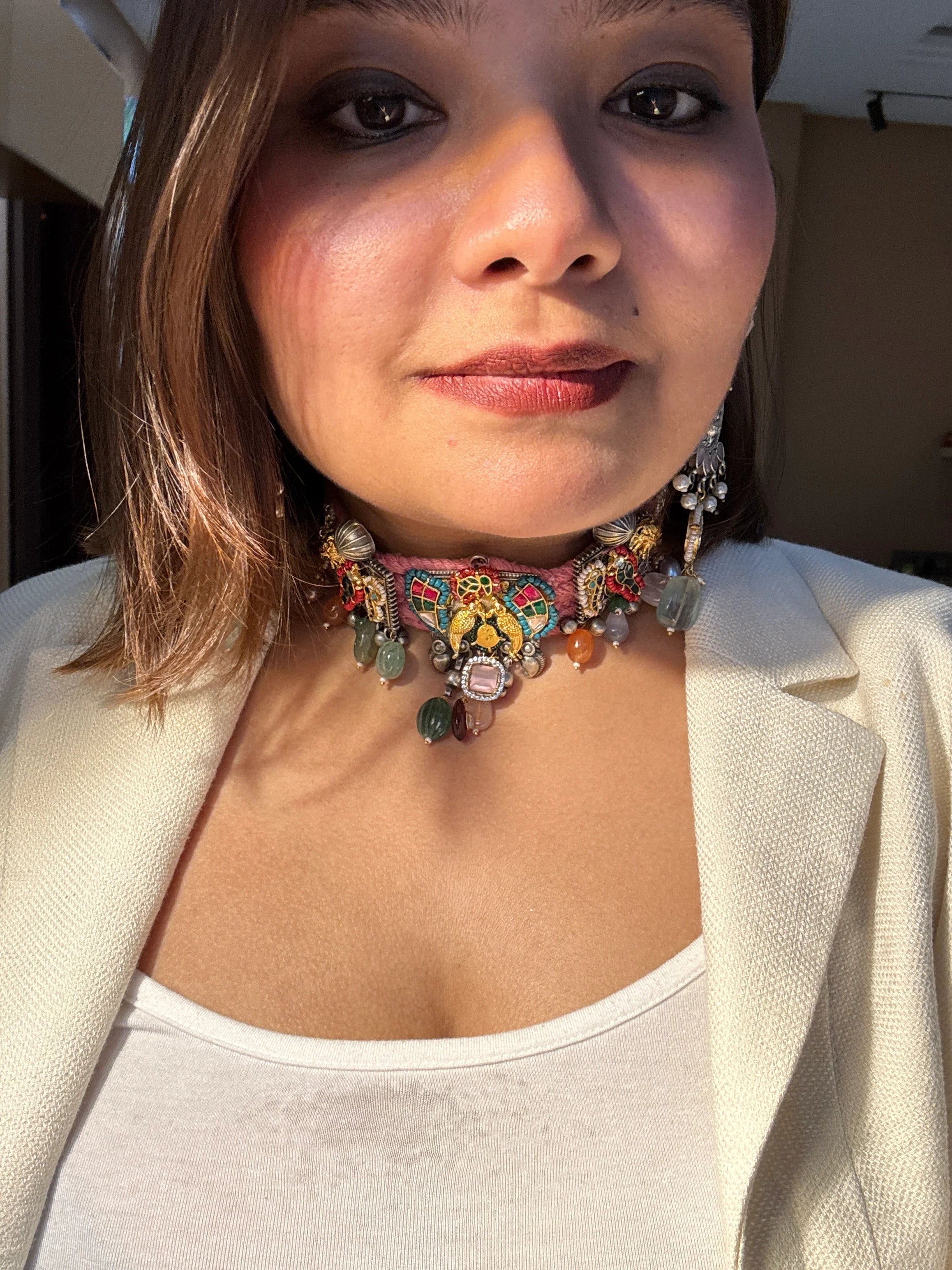 Rasleela Pink Patti necklace