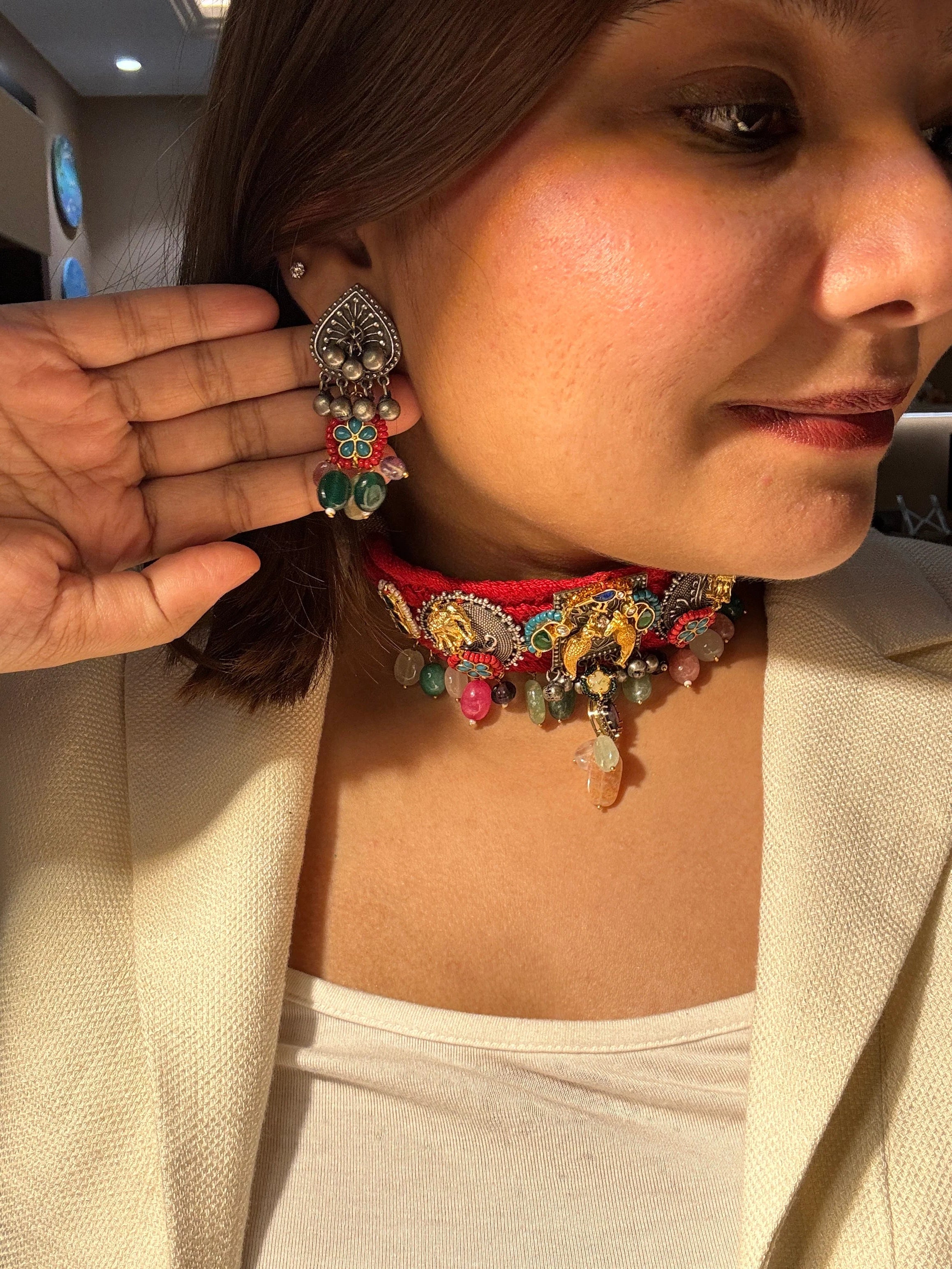 Ratnakar Choker With Red Patti