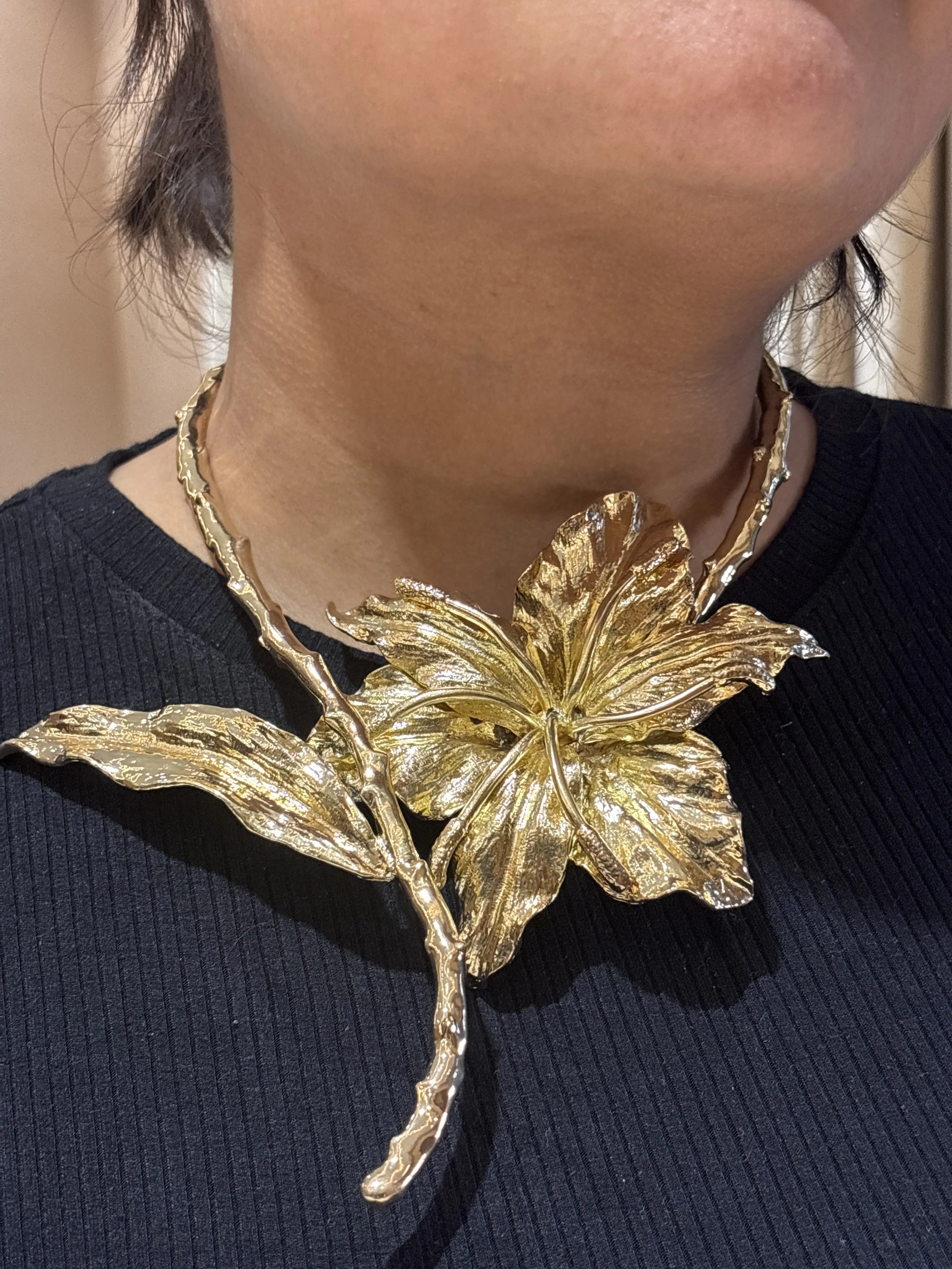 Golden Bloom Statement Neckcuff