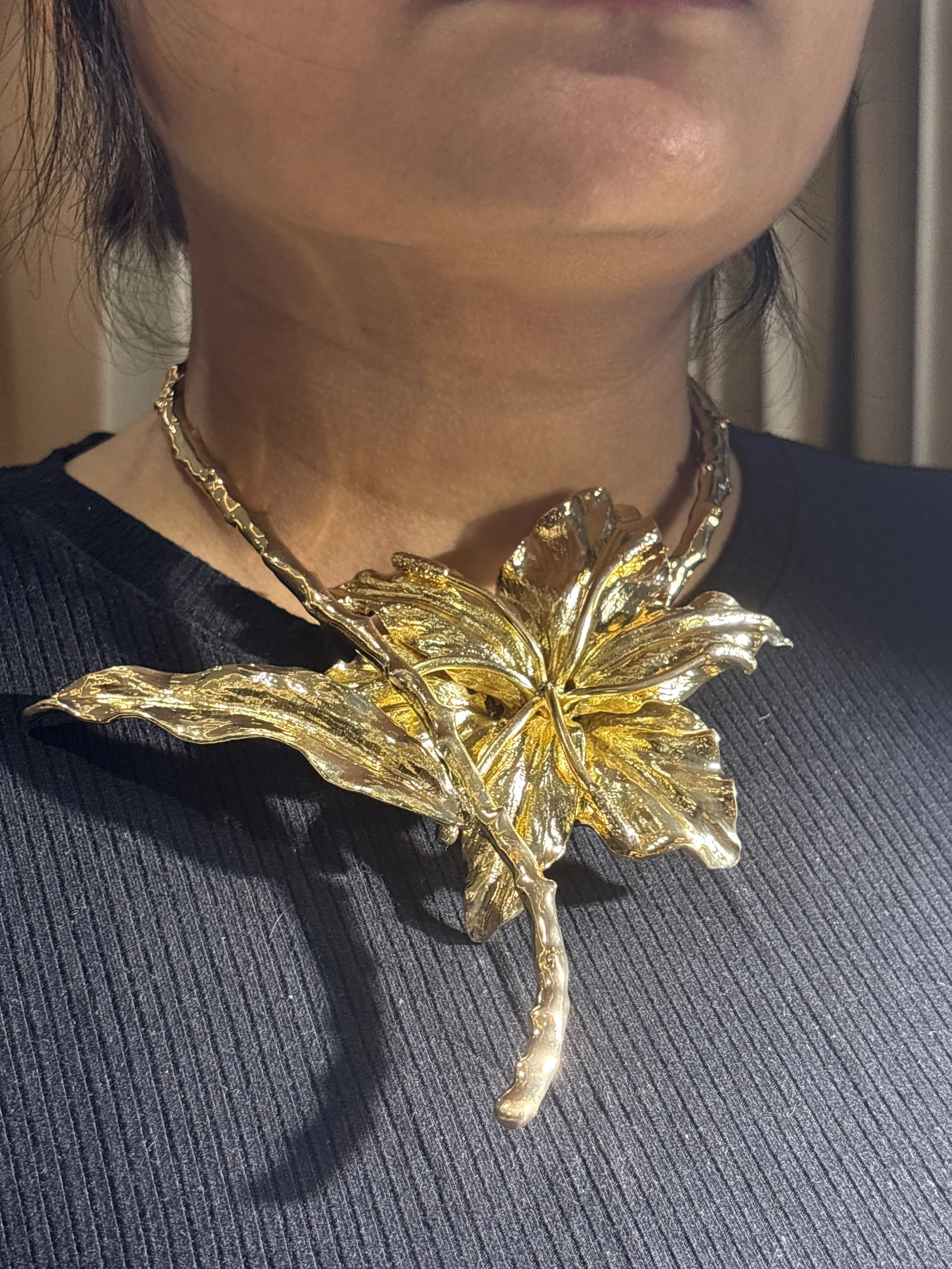 Golden Bloom Statement Neckcuff