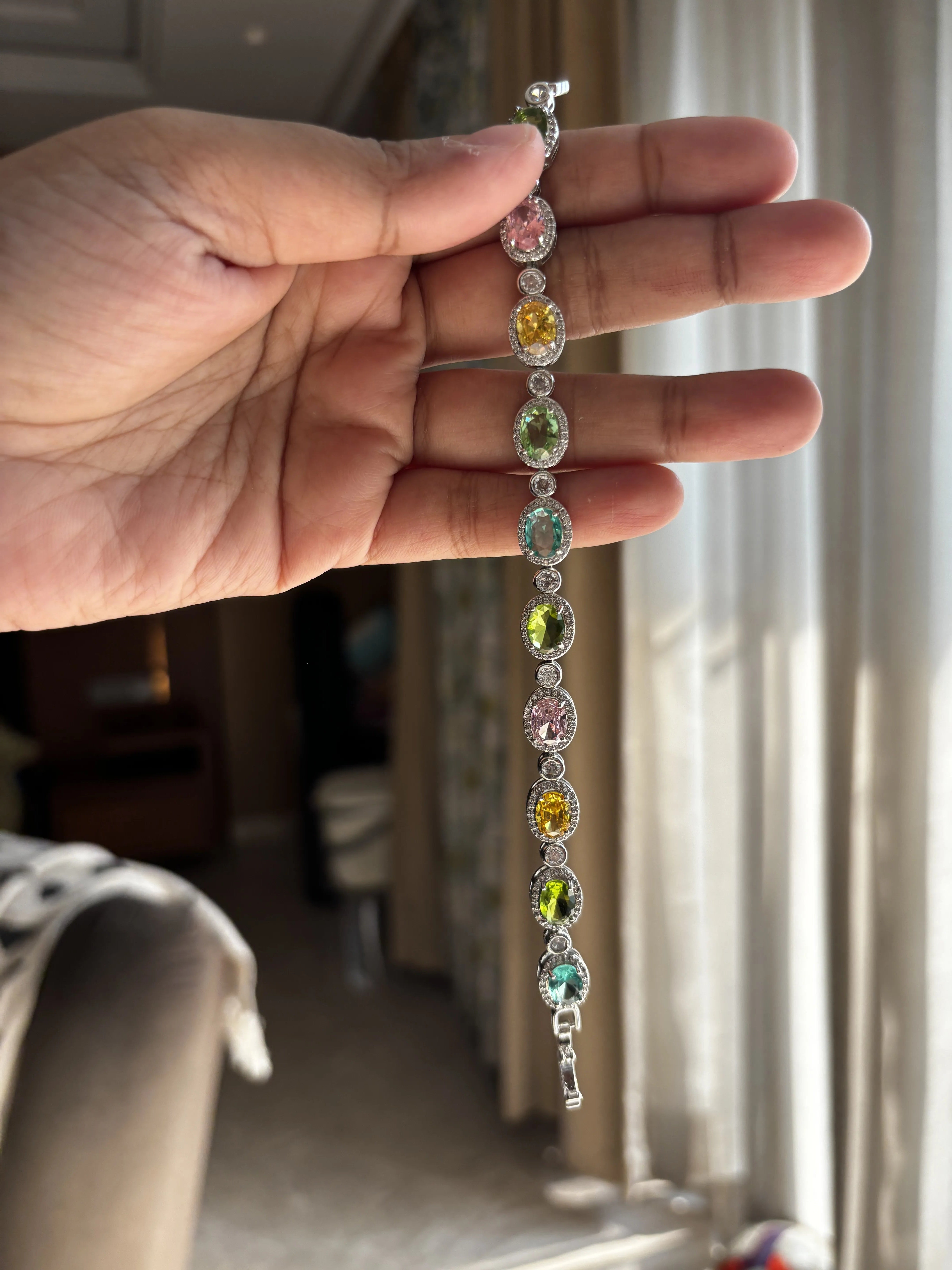 Multicolour Gemstone Tennis Bracelet