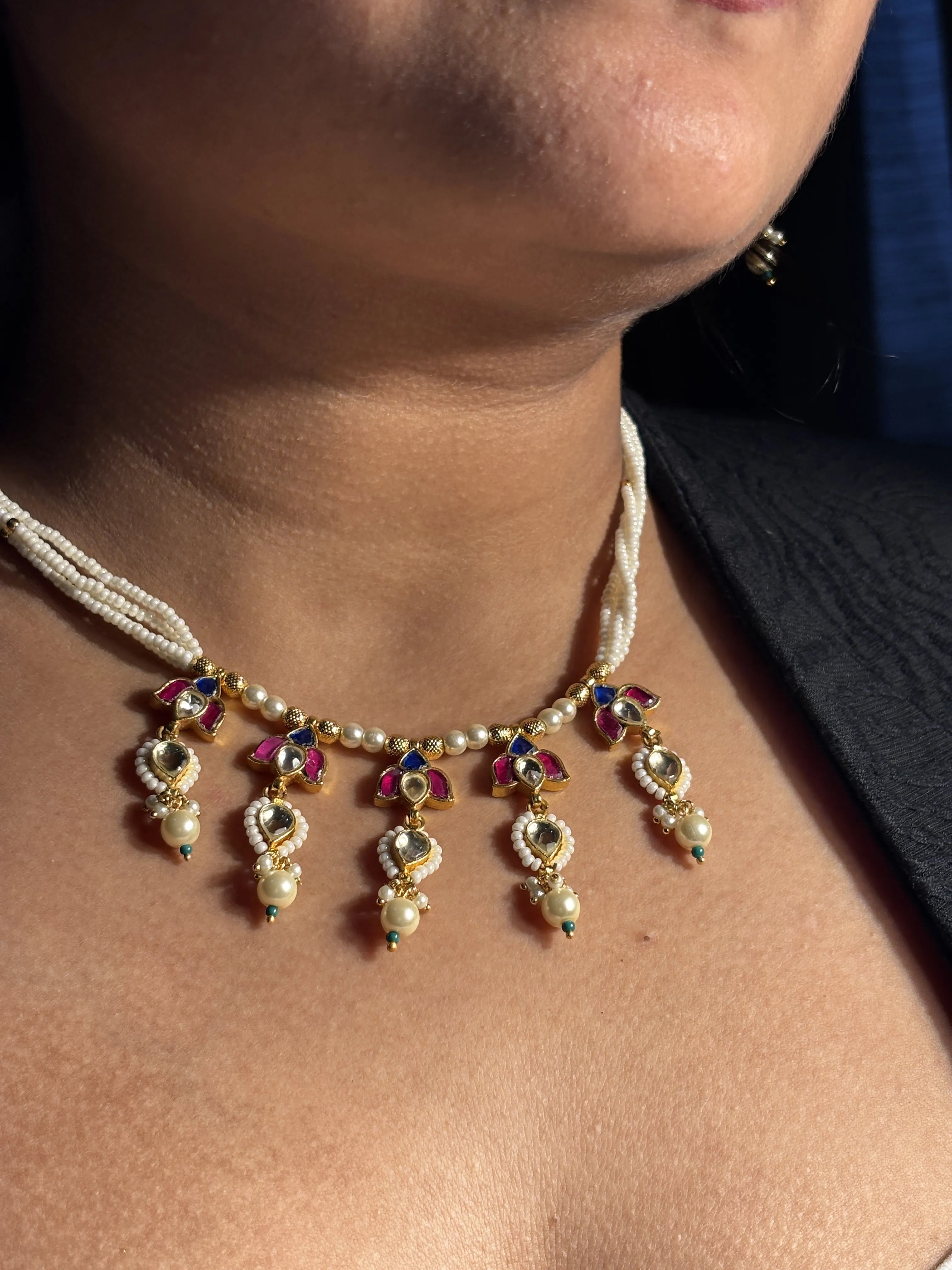 Meher Noor Pearl Drop Necklace Set