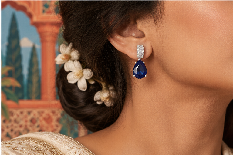 Sapphire Teardrops Lightwear Earrings