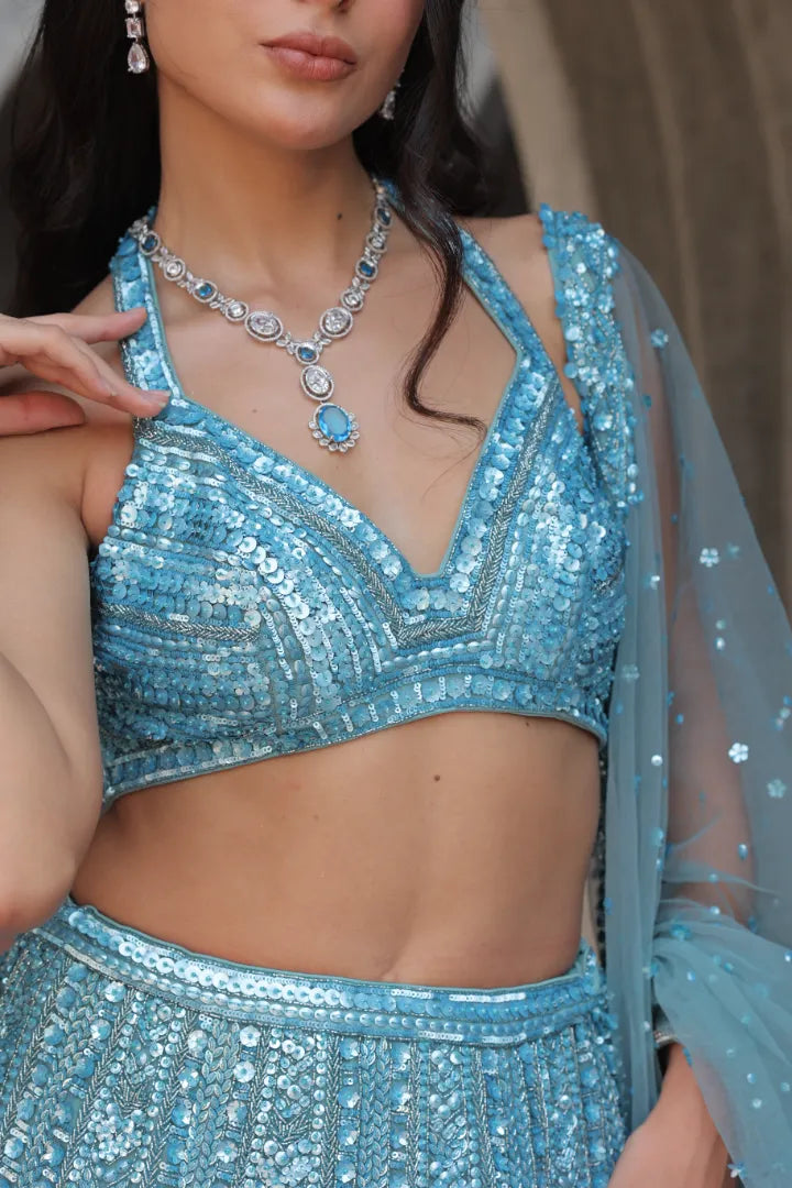 Aquamarine Beruj Dream Necklace Set