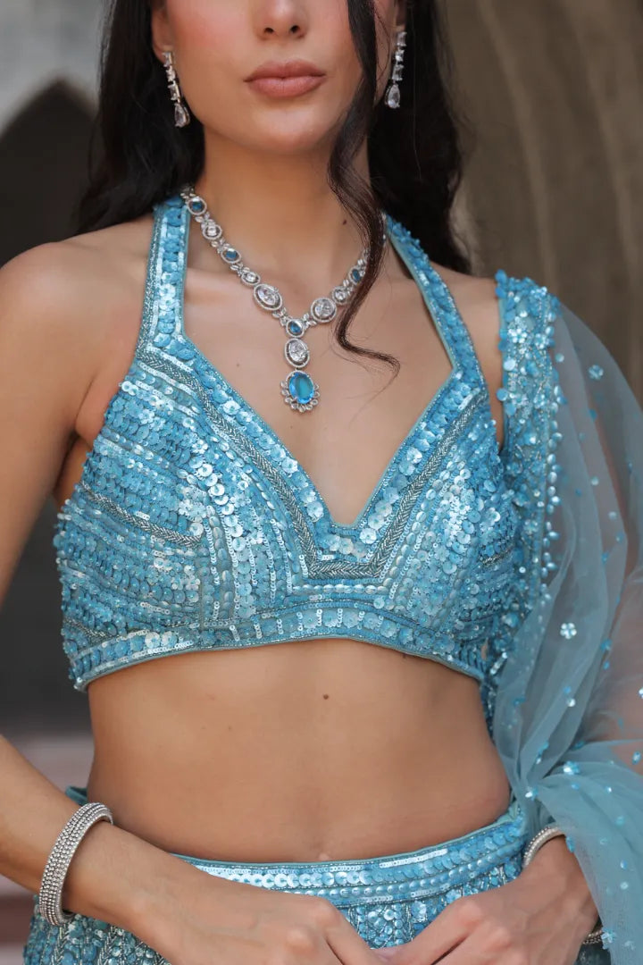 Aquamarine Beruj Dream Necklace Set