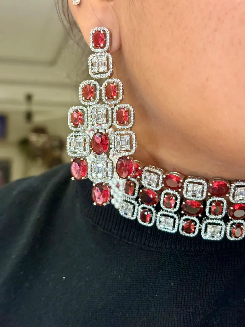 Lustre of Love Ruby Choker with Pearlwork