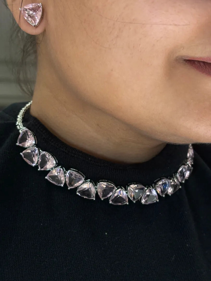 Aurora Pink Flame Sapphire Necklace