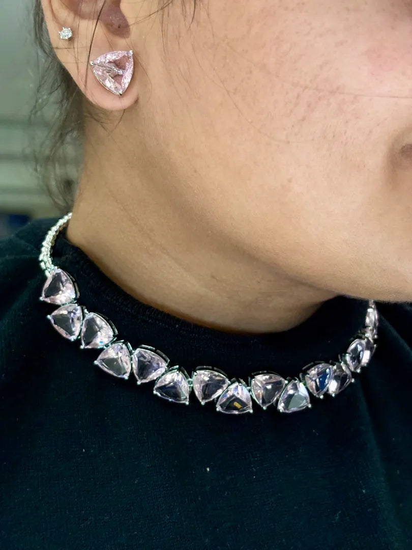 Aurora Pink Flame Sapphire Necklace