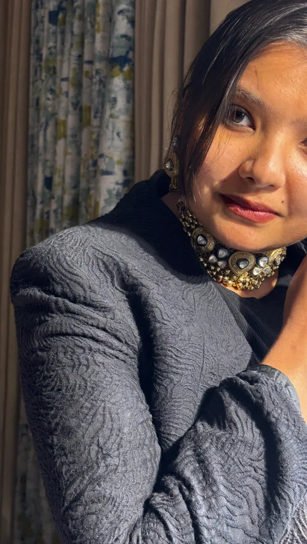 Kanaka Heritage Polki Meenakari Set